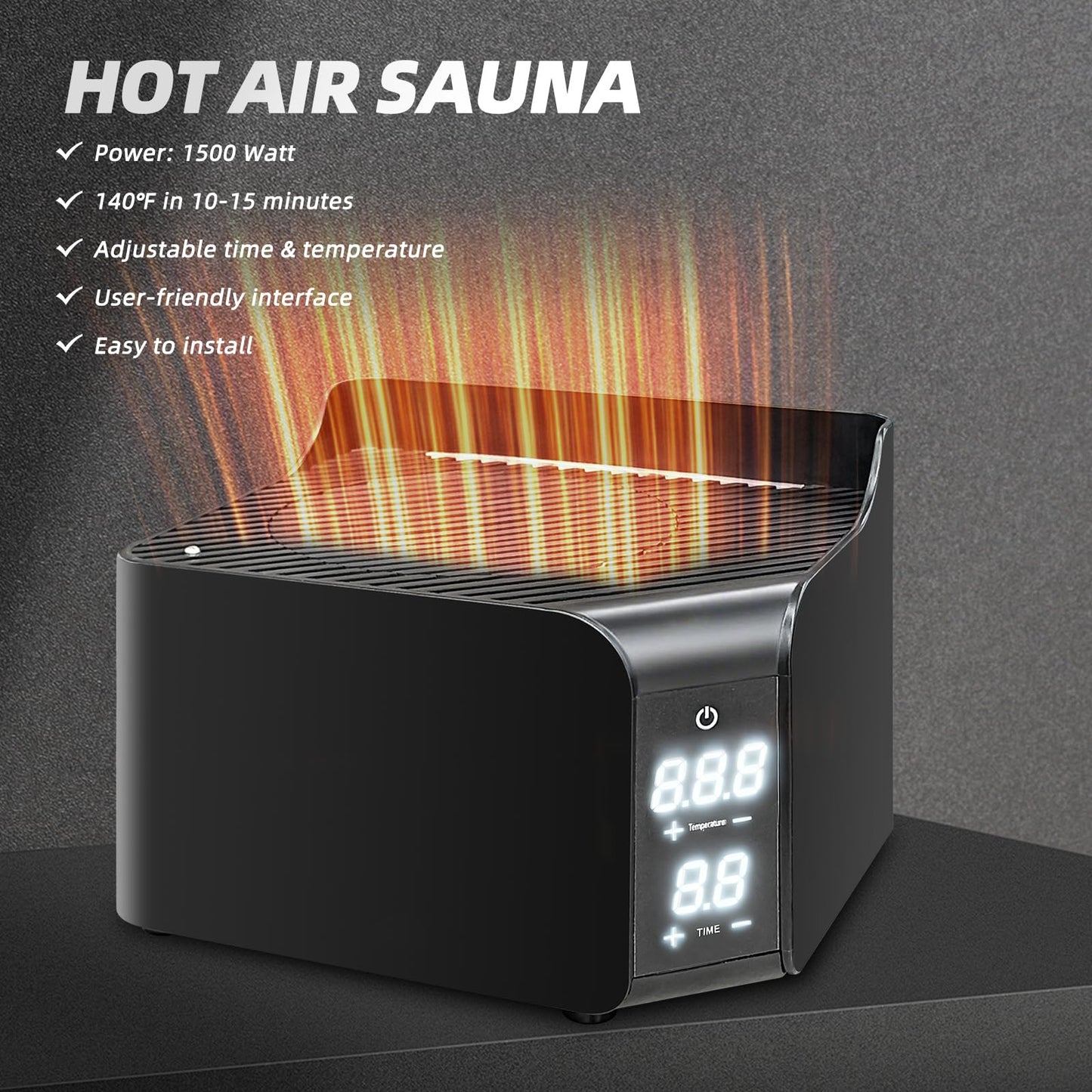 Gollense Red Light Sauna with Hot Air Machine, Portable Sauna for Home with 660nm Infrared Red Light Therapy Lamp, One Person Dry Sauna Box, 6ft-Tall Personal Thicken Tent with Foldable Chair