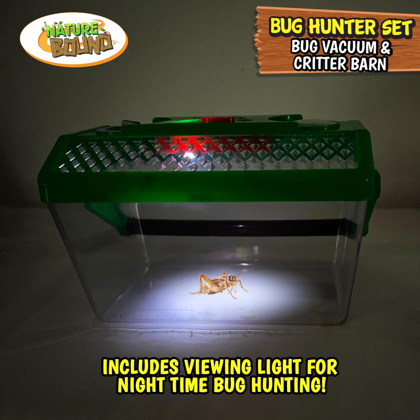 Nature Bound Bug Catcher Toy, Eco-Friendly Bug Vacuum, Catch and Release Indoor/Outdoor Play, Ages 3 to 12, Green, Complete Kit for Kids, Includes Capture Core with Magnification