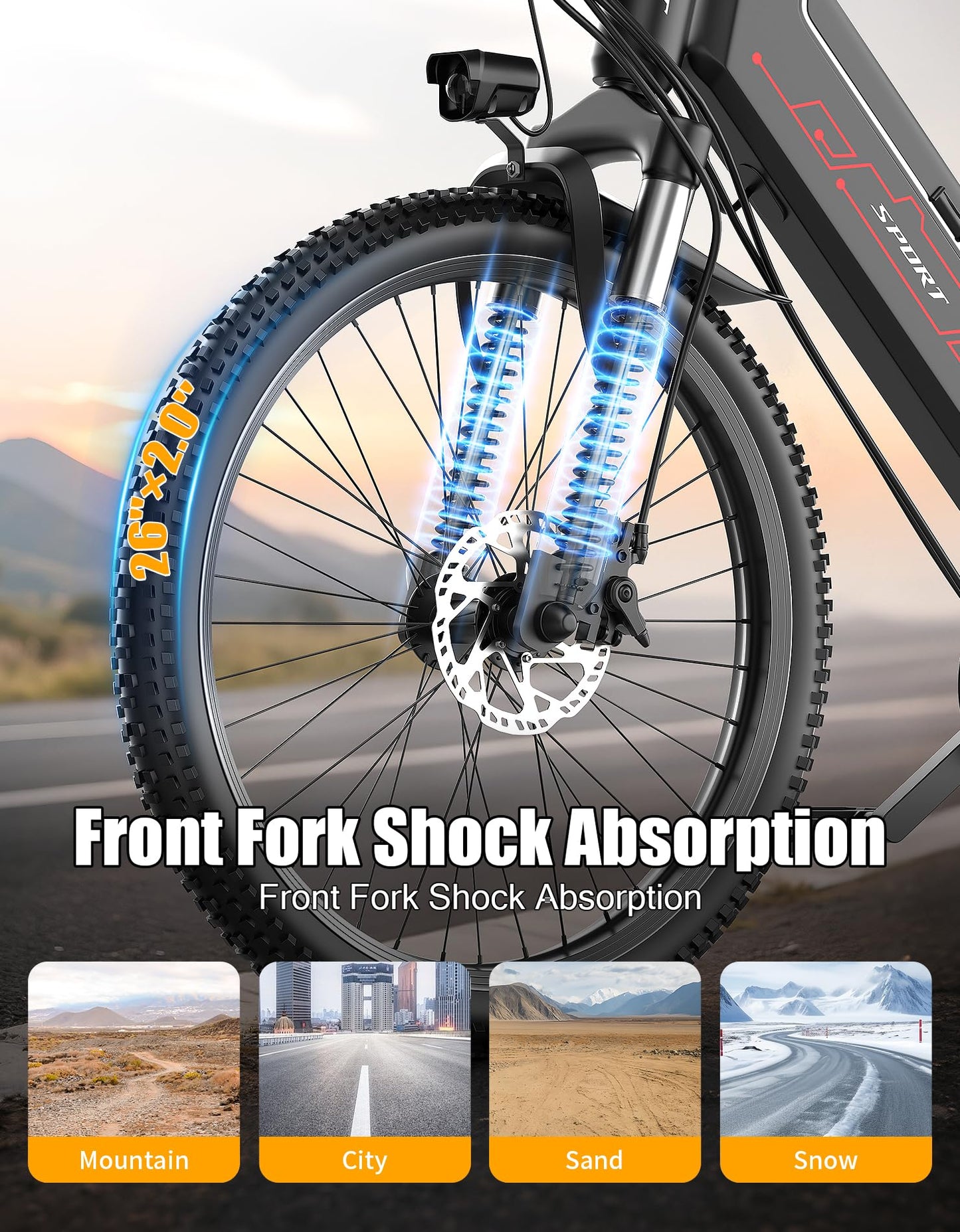 Electric Bike for Adults, 1500W Peak E bike with 48V 12Ah Internal Removable Battery, 26" Electric Bicycle Up to 25MPH, 65 Miles Long Range, 5 Modes & 7 Speeds, Lightweight Cruiser E-bike for Commute