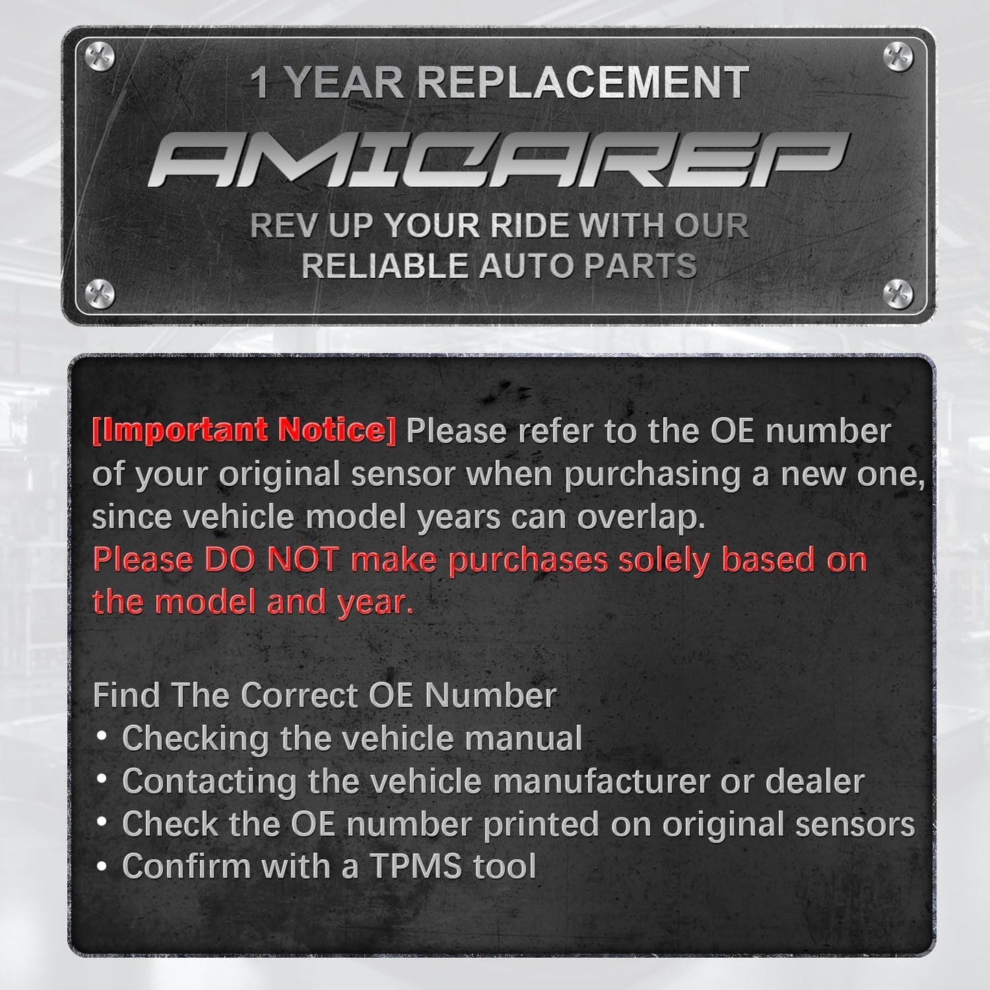 AMICAREP TPMS Tire Pressure Sensors 433MHz Programmed TPMS Sensor Compatible with Mercedes-Benz Smart Infitini Replaces # A0009050030 A0009051804（4PCS）