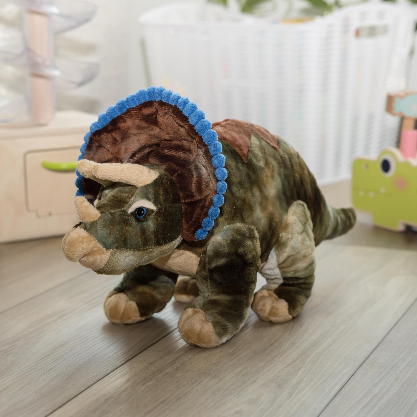The Petting Zoo Triceratops Stuffed Animal Plushie, Gift for Kids, Dinosaur Animals, Triceratops Dinosaur Plush Toy, 16 inches