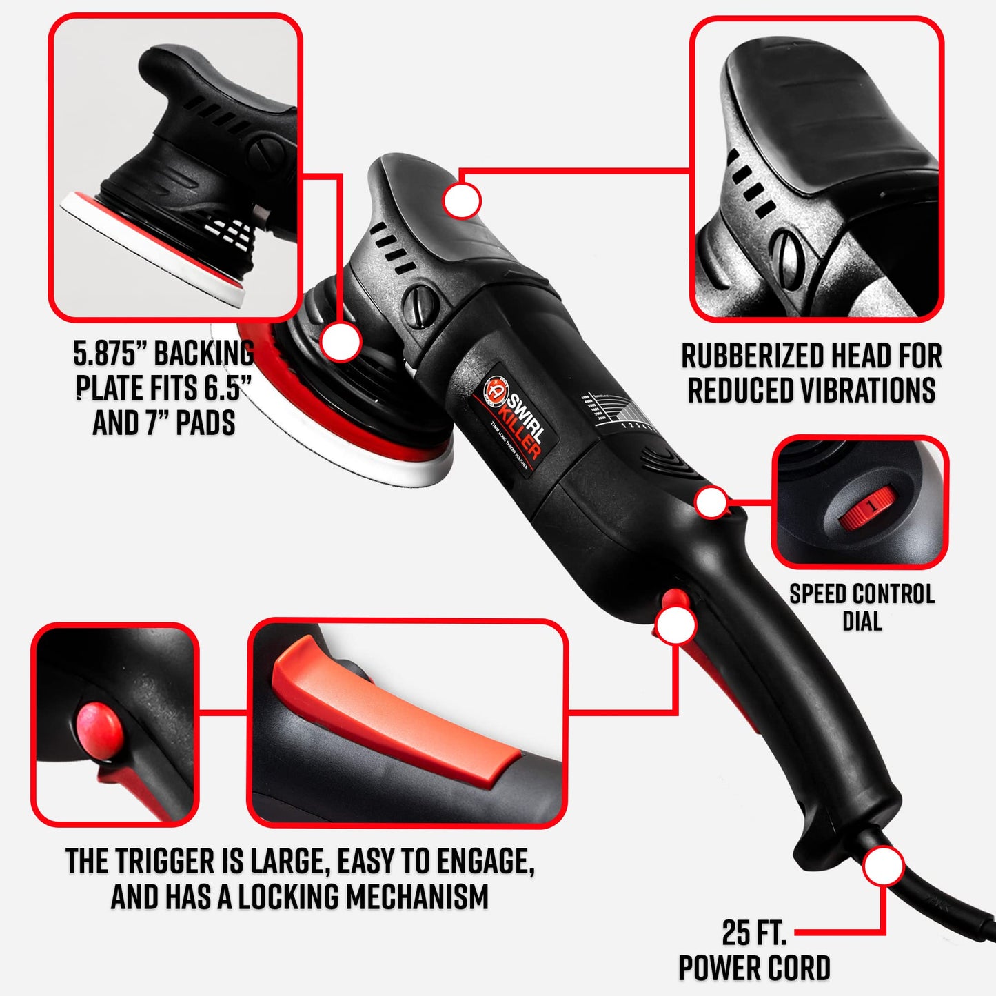 Adam's Polishes Swirl Killer 21mm Polisher - Orbital Polishing Paint Correcting Buffer Tool - Car Scratch Remover, Correcting Polish - Use Post Car Wash Clay Bar & Pre Wax or Ceramic Coating
