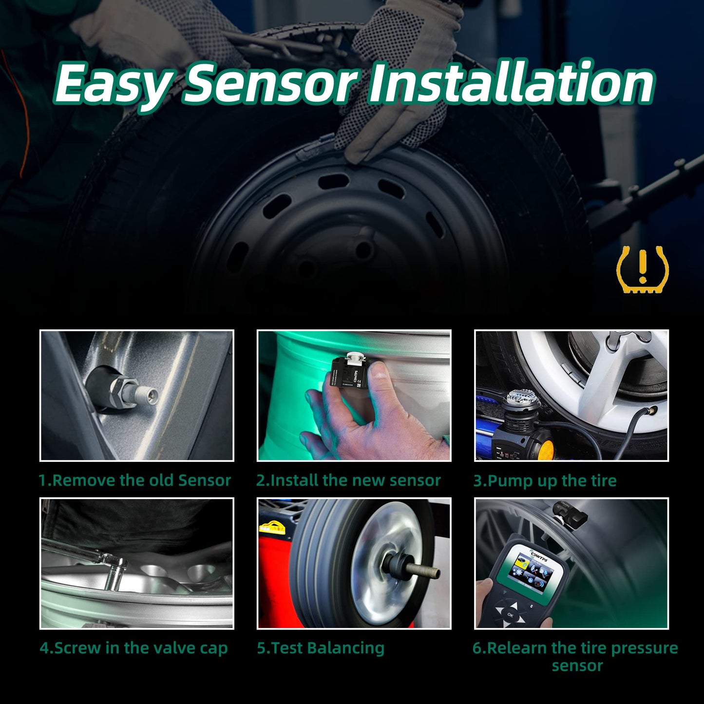 TPMS Sensor, 315MHZ 13598771 Tire Pressure Monitor System for GM| GMC | Chevy | Buick | Cadillac Replace#13598772,13586335,13581558,20923680