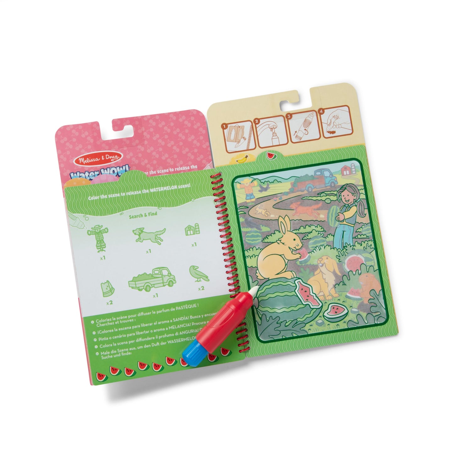Melissa & Doug 2-Pack Scented Water Wow! Mess Free Coloring Book, Reusable Water-Reveal Activity Pads, Fruit and Treats, Travel Toys, Party Favors, for Toddlers for Kids Ages 3+ - FSC Certified