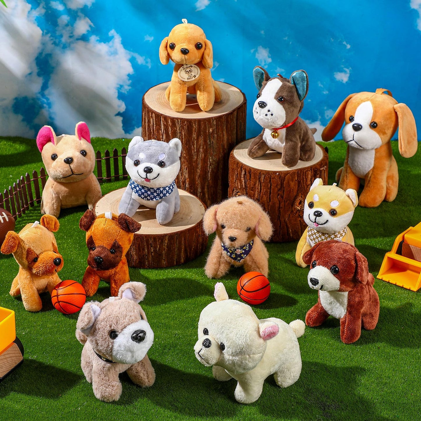 Aoriher 36 Pcs Mini Plush Dogs Bulk Dog Puppy Stuffed Animals Small Stuffed Dogs Assorted Cute Soft Dog Puppy Doll for Hers Puppy Birthday Party Favor Gifts
