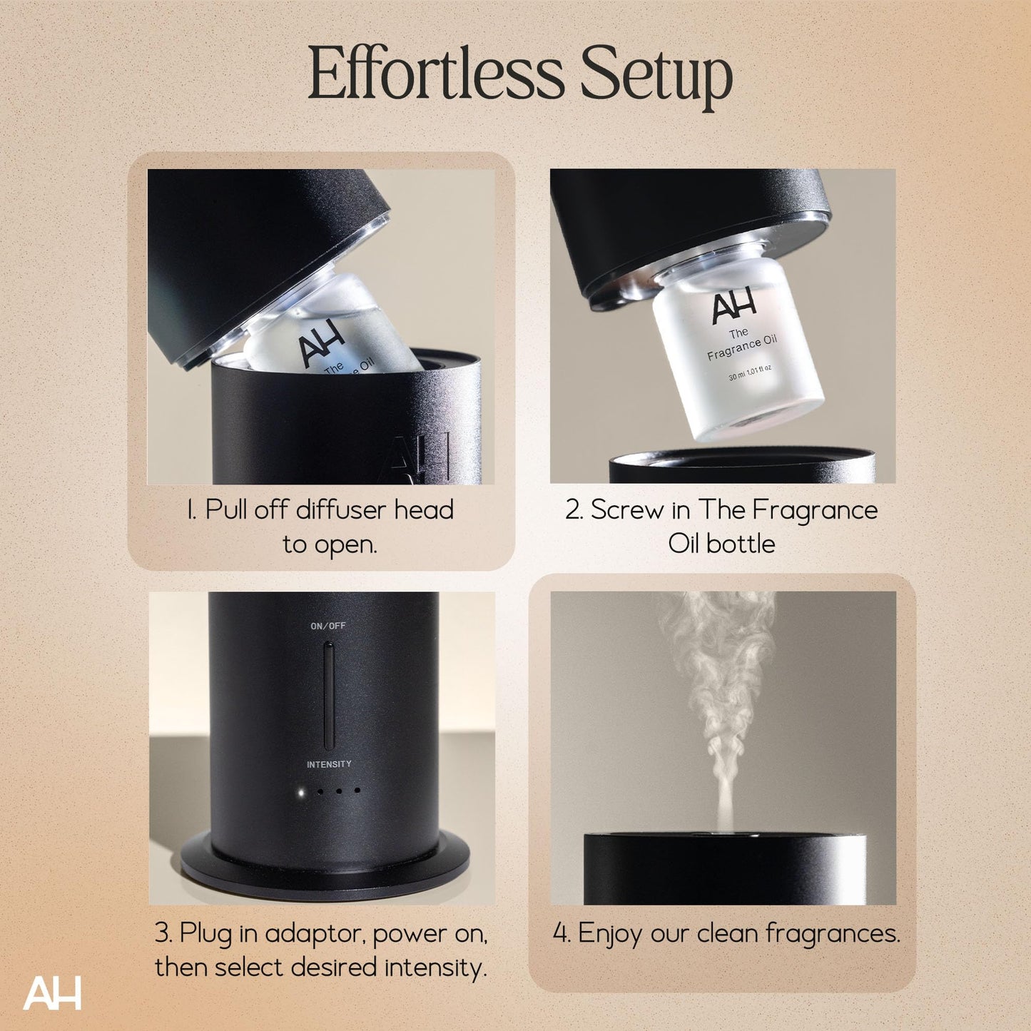 Aura House Smart Cold Air Diffuser & Fragrance Oil Duo – Bluetooth App-Controlled Diffuser for Home (Collins & Coast 30 ml Oils) – Hotel-Inspired Scents, Effortless Ambiance