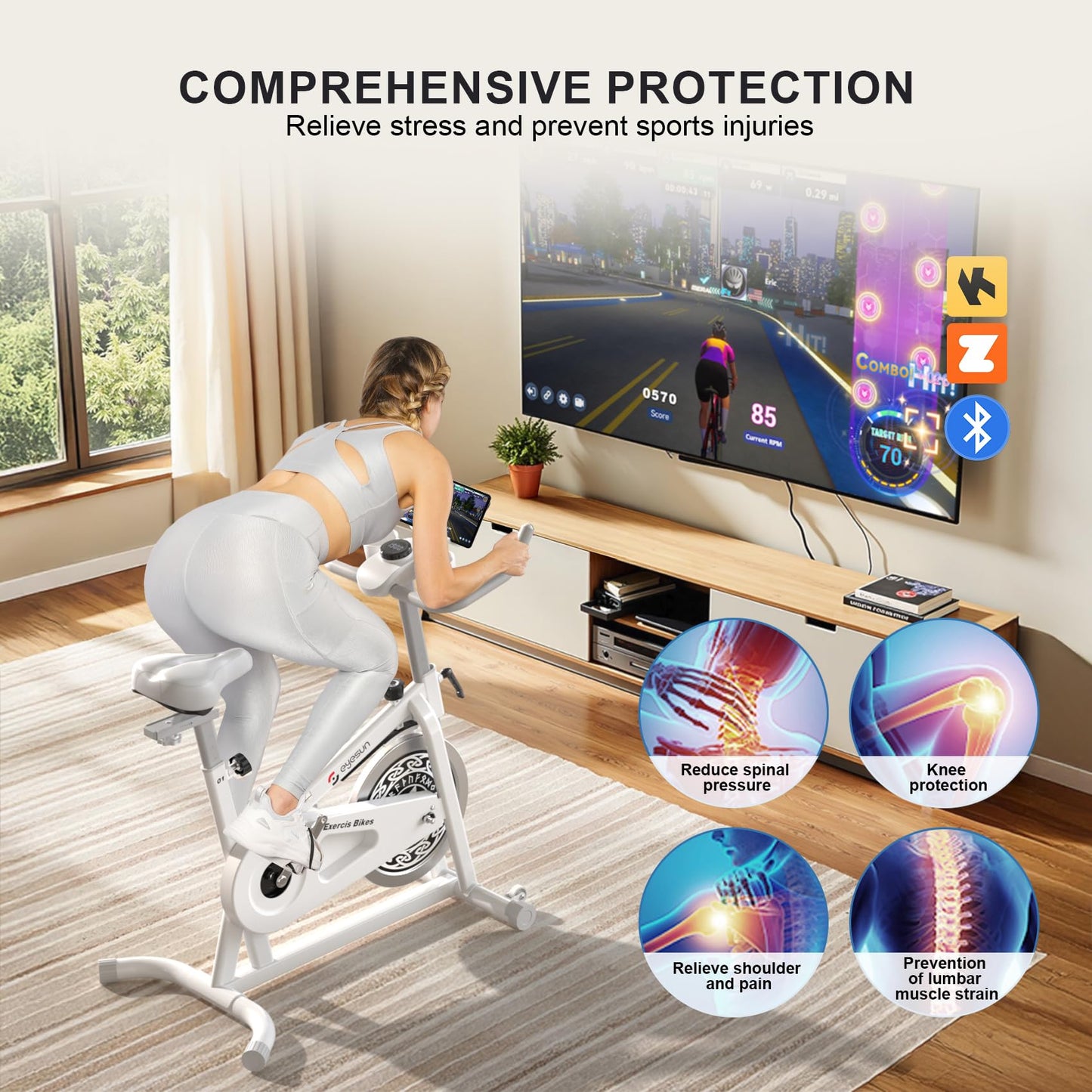 Exercise Bikes for Home,Indoor Cycling Bike with Adjustable Friction,Brake Pad Resistance Silent Belt Drive,330lbs Weight Capacity &Upgraded Version Seat for Home Cardio&Weight Loss(Classical Exercise Bikes Plus)