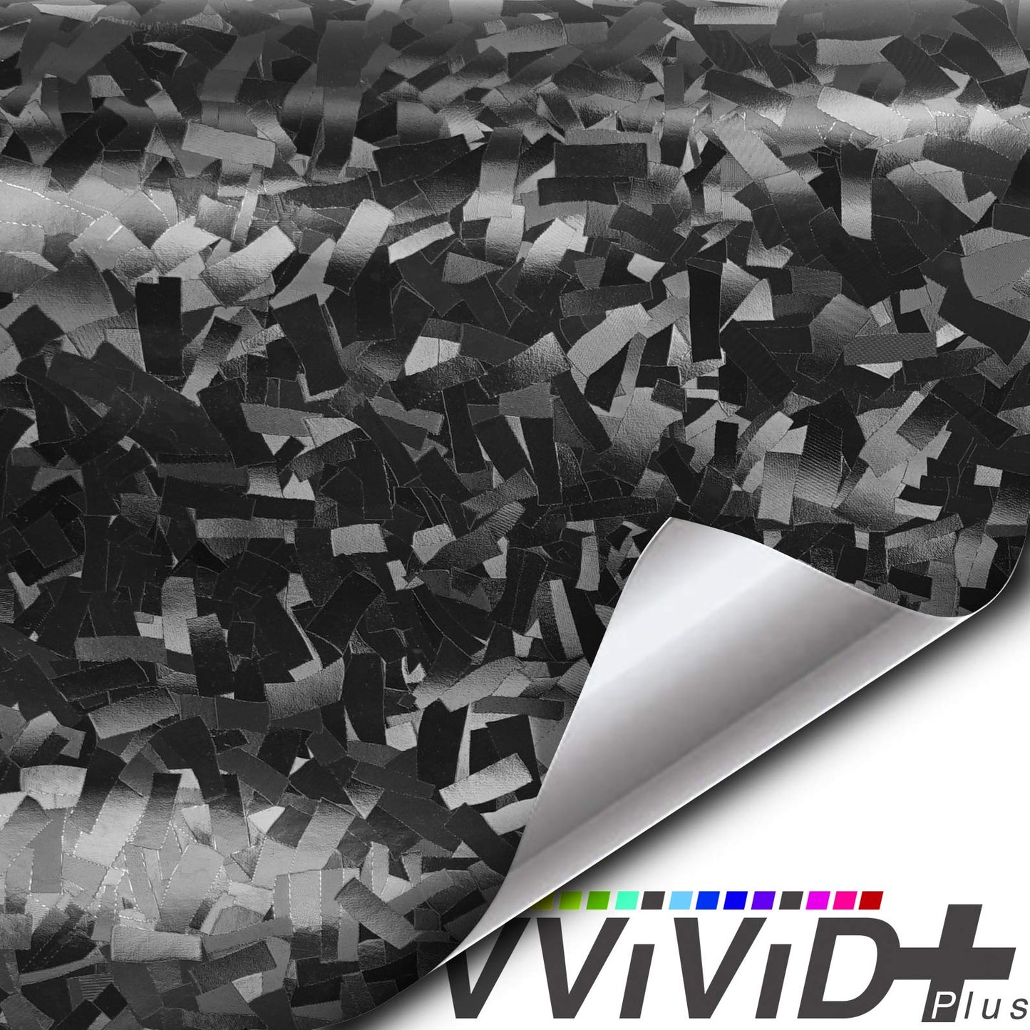 VViViD+ Forged Composite Carbon Patternless Car Vinyl Wrap Roll (25ft x 5ft, Black)