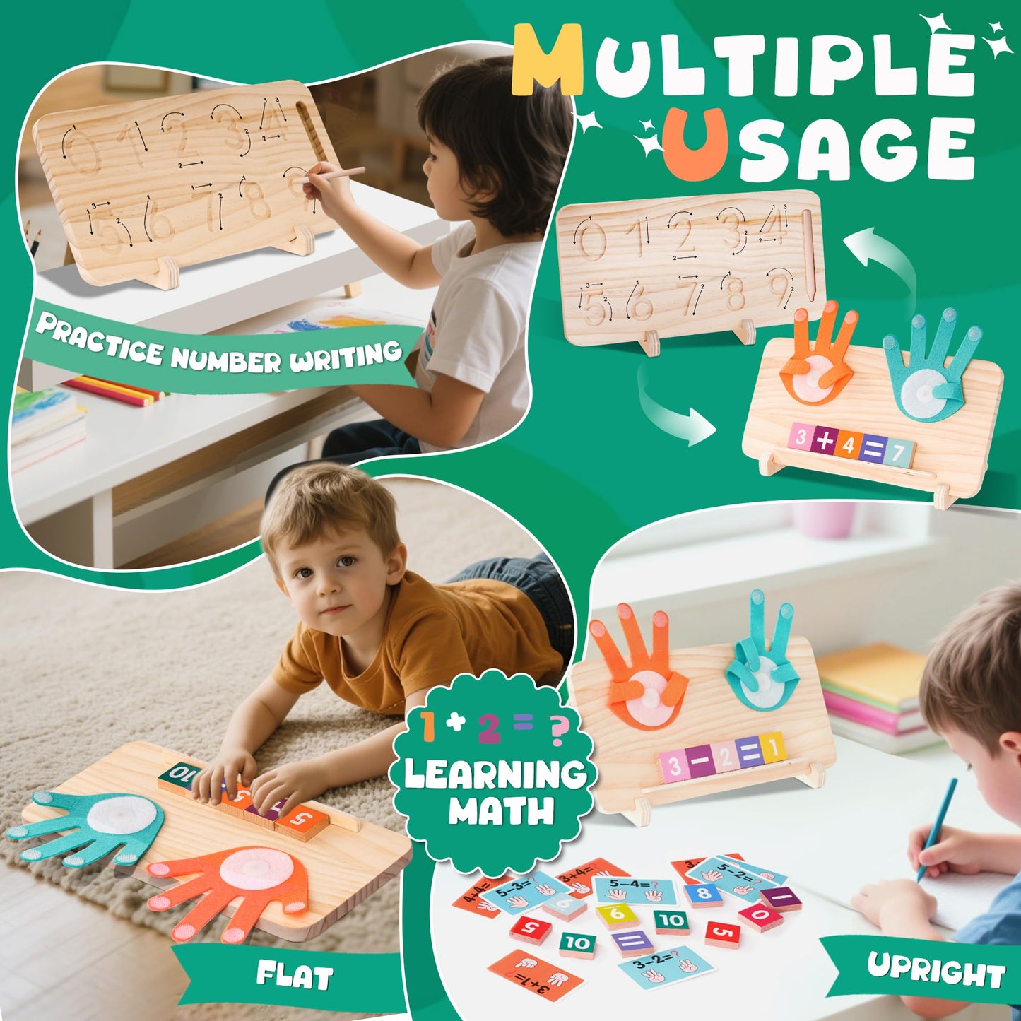 Hirger Preschool Learning Toys for Toddlers 2-4, Educational Math Manipulatives Number Counting Blocks for Kids, Montessori Toy for Boys Girls 3 4 5 6 Year Old Birthday Gifts