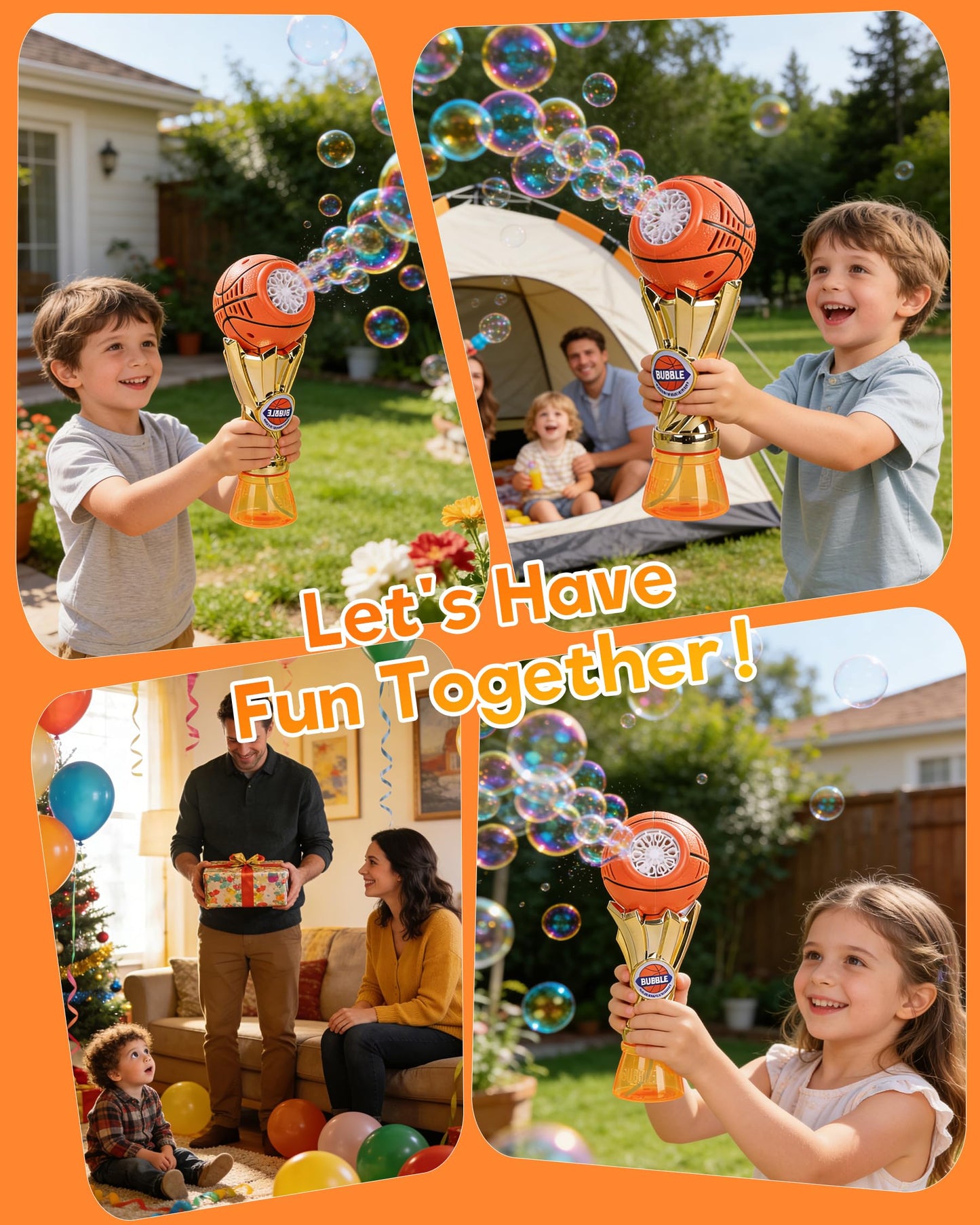 Kenvc Bubble Machine Toys for Kids 3+ Year Old Boys Girls, Automatic Bubble Gun Wand with Bubble Solution, Summer Outdoor Kids Toys for Toddlers Ages 3-4,4-6,5-7, Birthday Gifts for 3 4 5 6 7 8 Years
