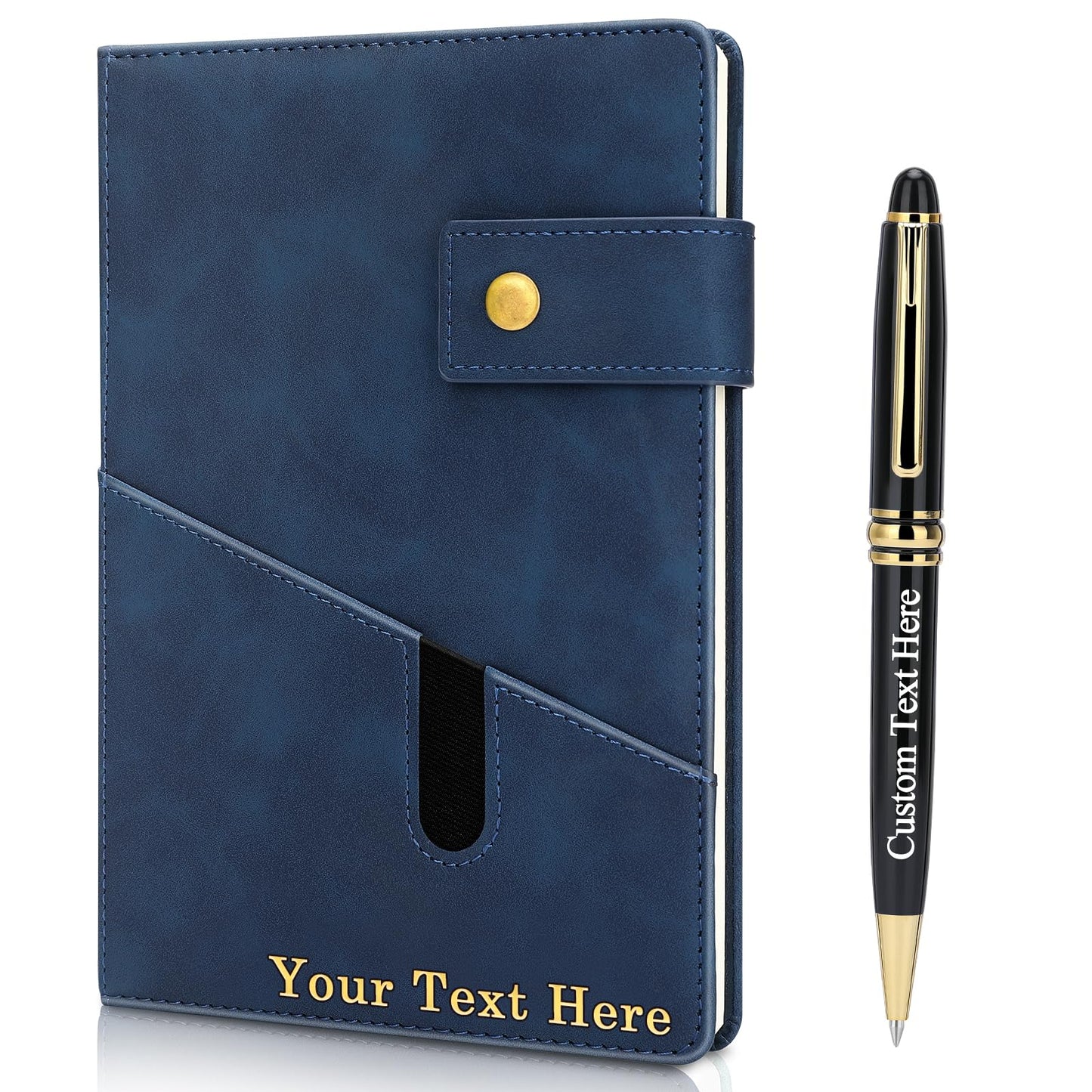 Personalized Journal Notebook, Personalized Hardcover Notebook with Pen Set, A5 Customized Lined Journals for Women and Men, Diary for Women - Birthday, Best Friend, Sister, Mothers Day Gift (Blue)