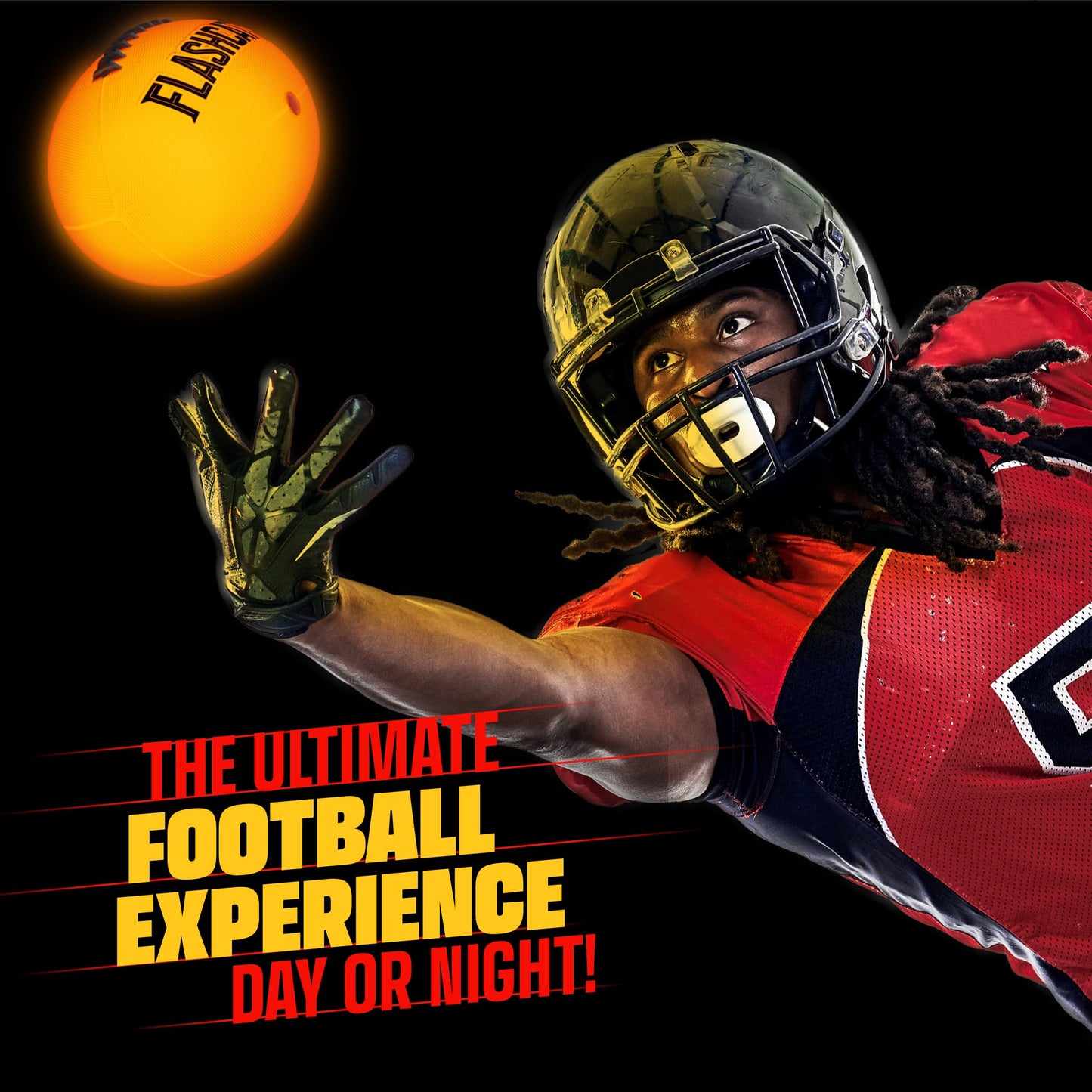 FlashCatch Light Up Football - Glow in the Dark Ball - NO 6 - Boys Gifts - Outdoor Sports, Birthday Gifts for Boys 8-15+ Year Old - Kids Teenage Youth Gift Ideas - Boy Toys Ages 8 9 10 11 12 13 14 15