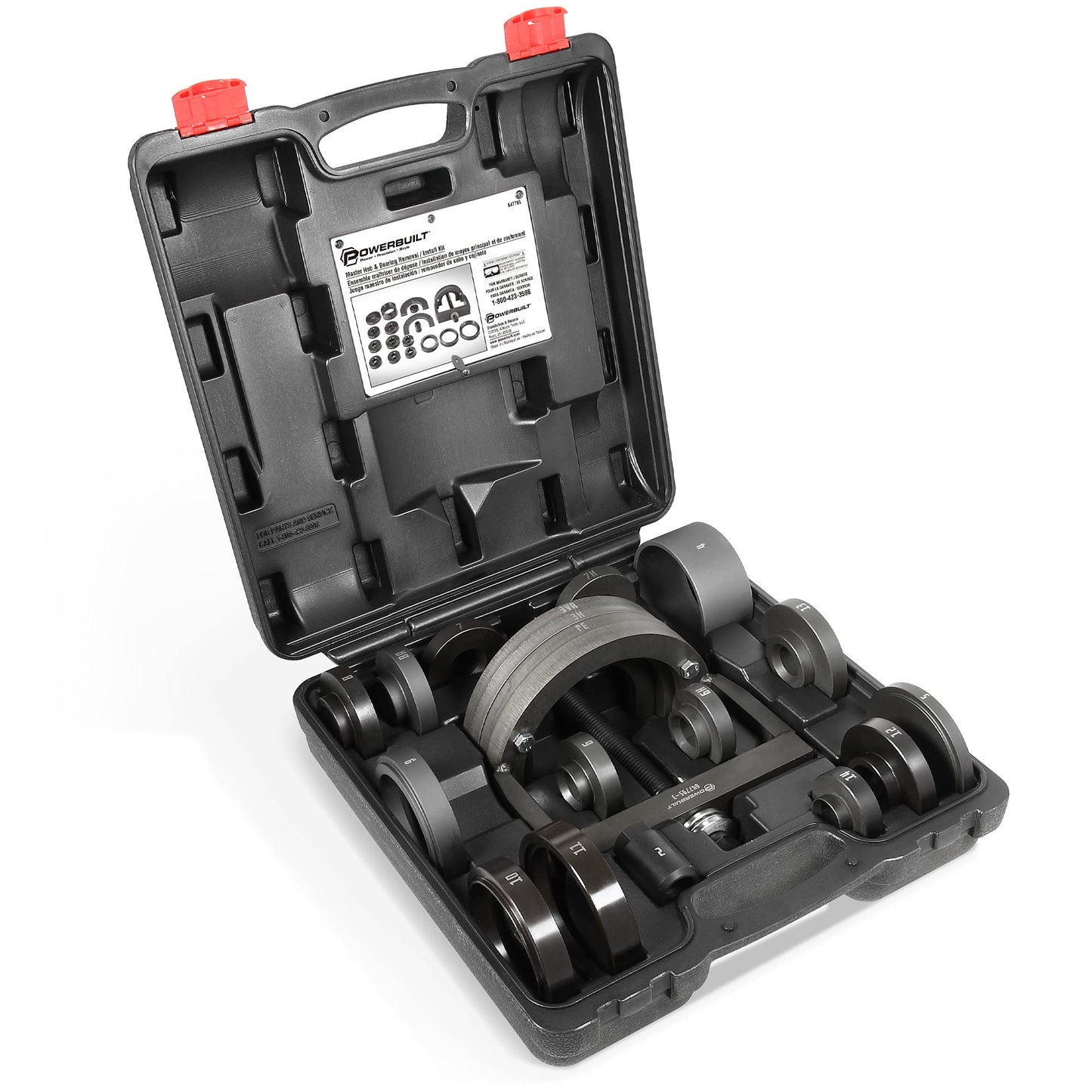 Powerbuilt 22 Pc. Master Hub and Wheel Bearing Removal and Installation Kit Self Centering Design Fits Most Front, Rear and All Wheel Drive Vehicles, Provides Easy Bearing Swaps With No Press Required