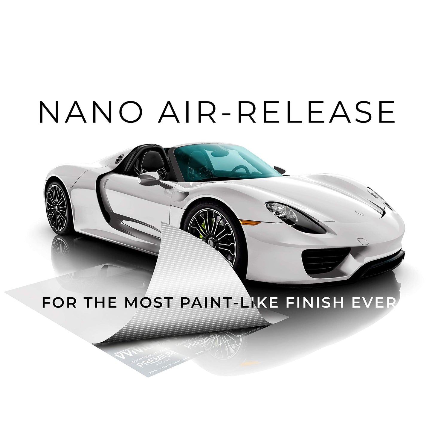 VViViD+ Ultra Gloss Premium Vinyl Car Wrap Film (50ft x 5ft, Gloss White)