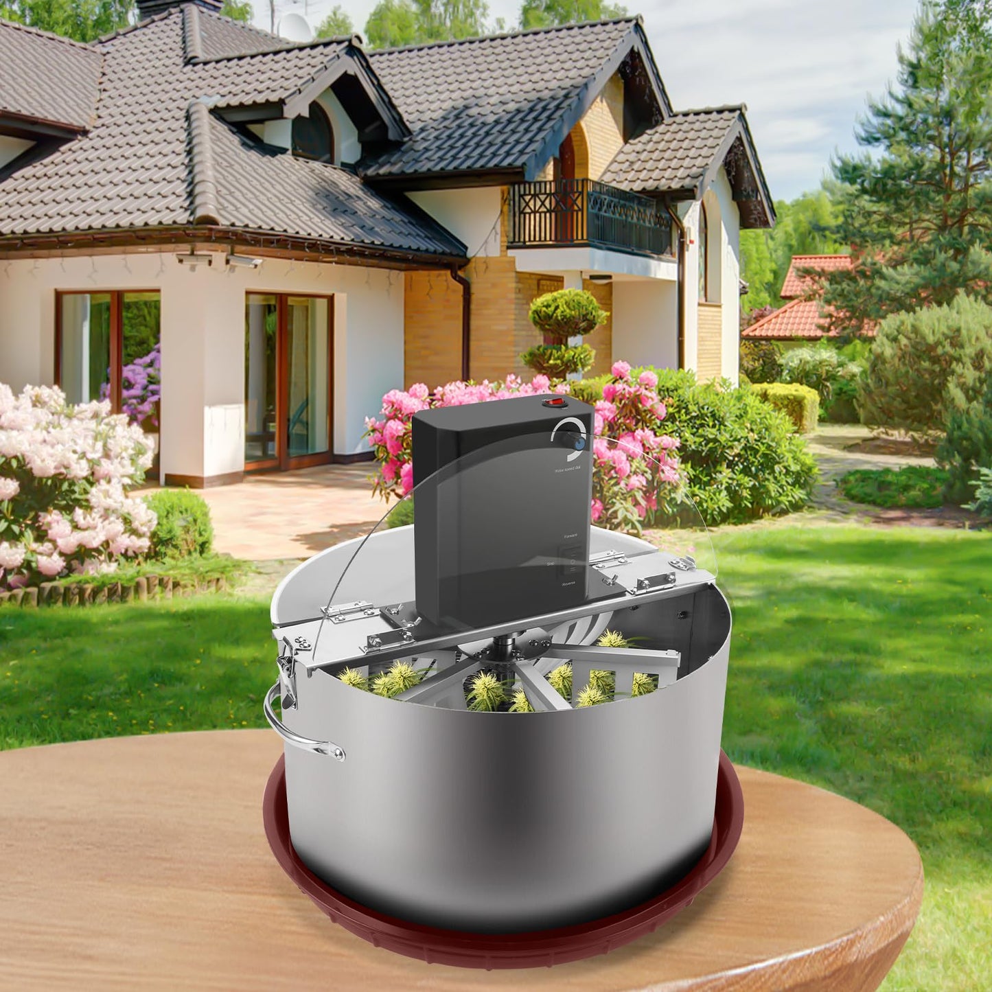 MELONFARM 16 Inch Pot-Style Electric Bud Leaf Trimmer Machine, Hydroponic Dry/Wet Trimming Reaper Bowl with Sharp Stainless Steel Blade, Automatic Spin Cutting, for Plant Bud and Flower