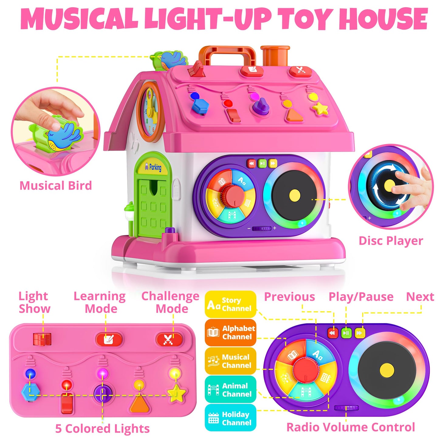 Hurdaos Montessori Toys for 1 Year Old Girls, 1st Present First Birthday Gifts for One Year Old Girl Baby Girl Boy Toy 12-18 Months, Educational Learning Toddler Montessori Toys 1-2