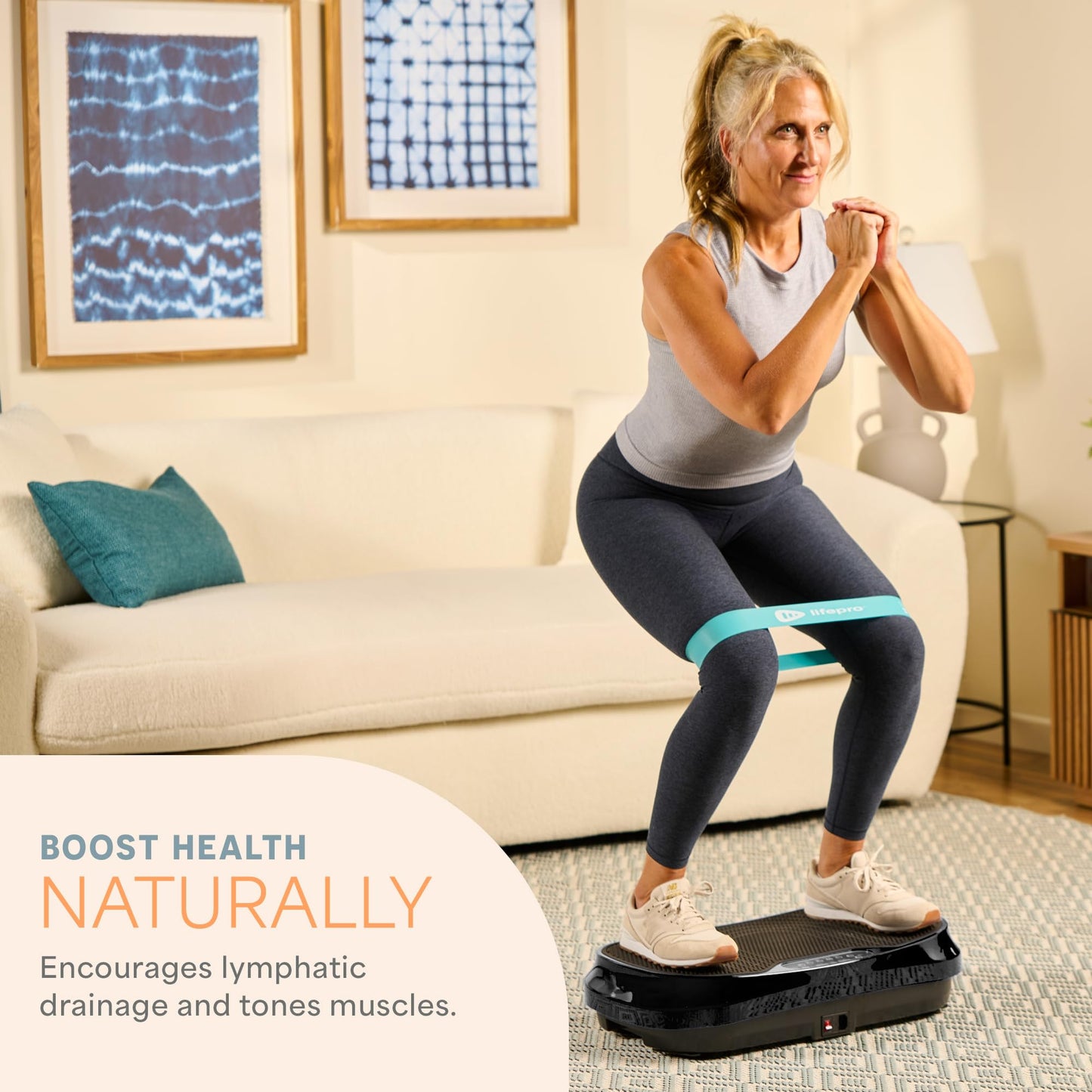 Lifepro Waver Mini Vibration Plate - Whole Body Vibration Platform Exercise Machine - Home & Travel Workout Equipment for Weight Loss, Toning & Wellness - Max User Weight 260lbs