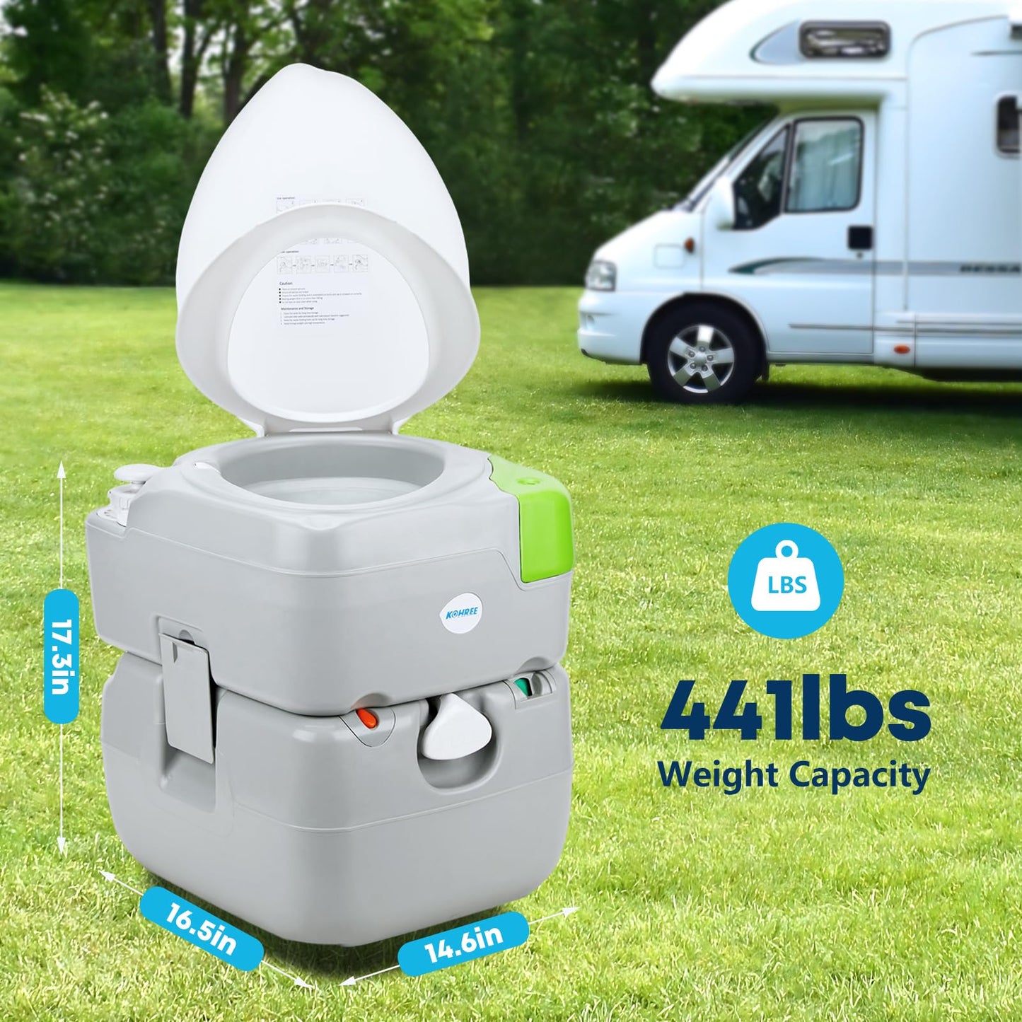 Kohree Portable Sink and Toilet Combo, 5 Gal Camping Sink Hand Washing Station & 5.8 Gal Camping Toilet, Detachable Wastewater Recycled, Perfect for Outdoor Camping RV Travel Boat Garden