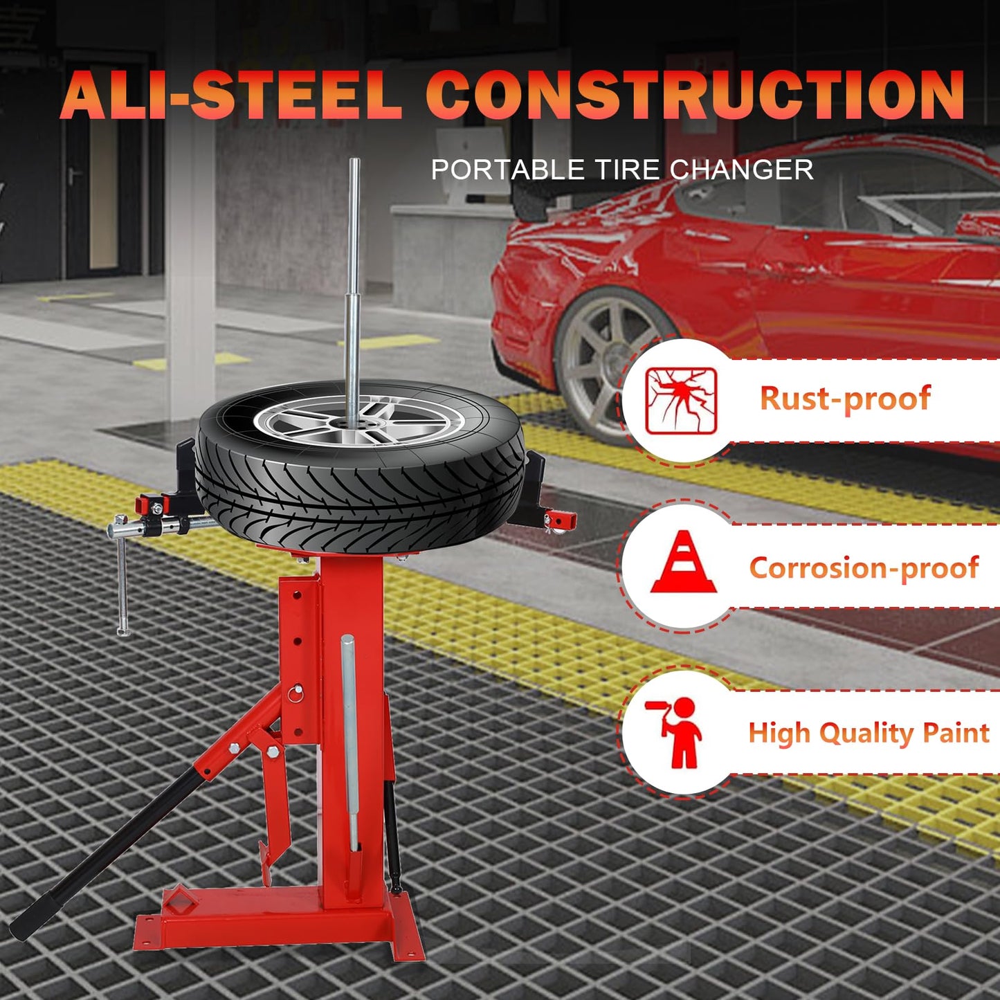 Nanberone Manual Tire Changer Machine - Portable Tire Changer Hand Bead Breaker Mounting Tool for 4" to 21" Tires | Heavy Duty Car Tire Changer for Motorcycle Car Truck Home Garage ATV Truck