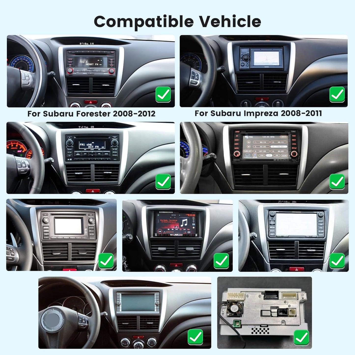 [4Core 64G] Android 15 Car Stereo for Subaru Forester Impreza WRX 2008-2012, Hikity 9 Inch Touchscreen Radio Wireless Carplay Android Auto Mirror Link GPS WiFi Bluetooth FM/RDS/EQ MIC Backup Camera