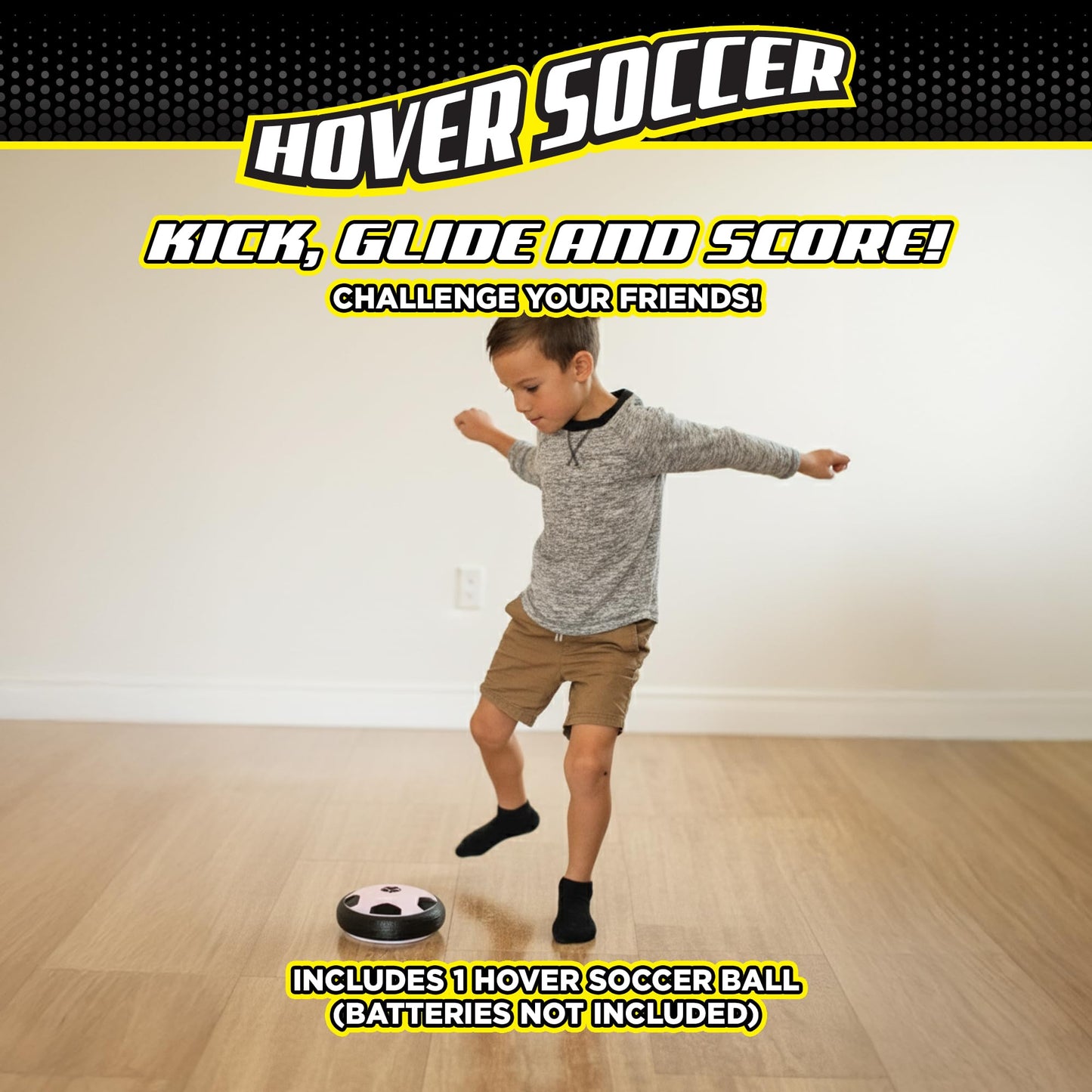 Hover Soccer from The Makers of Stomp Rocket – LED Lights and Padded Bumpers Indoor Air Soccer Toy for Boys Girls Ages 3 4 5 6 7 8 + Fun Games