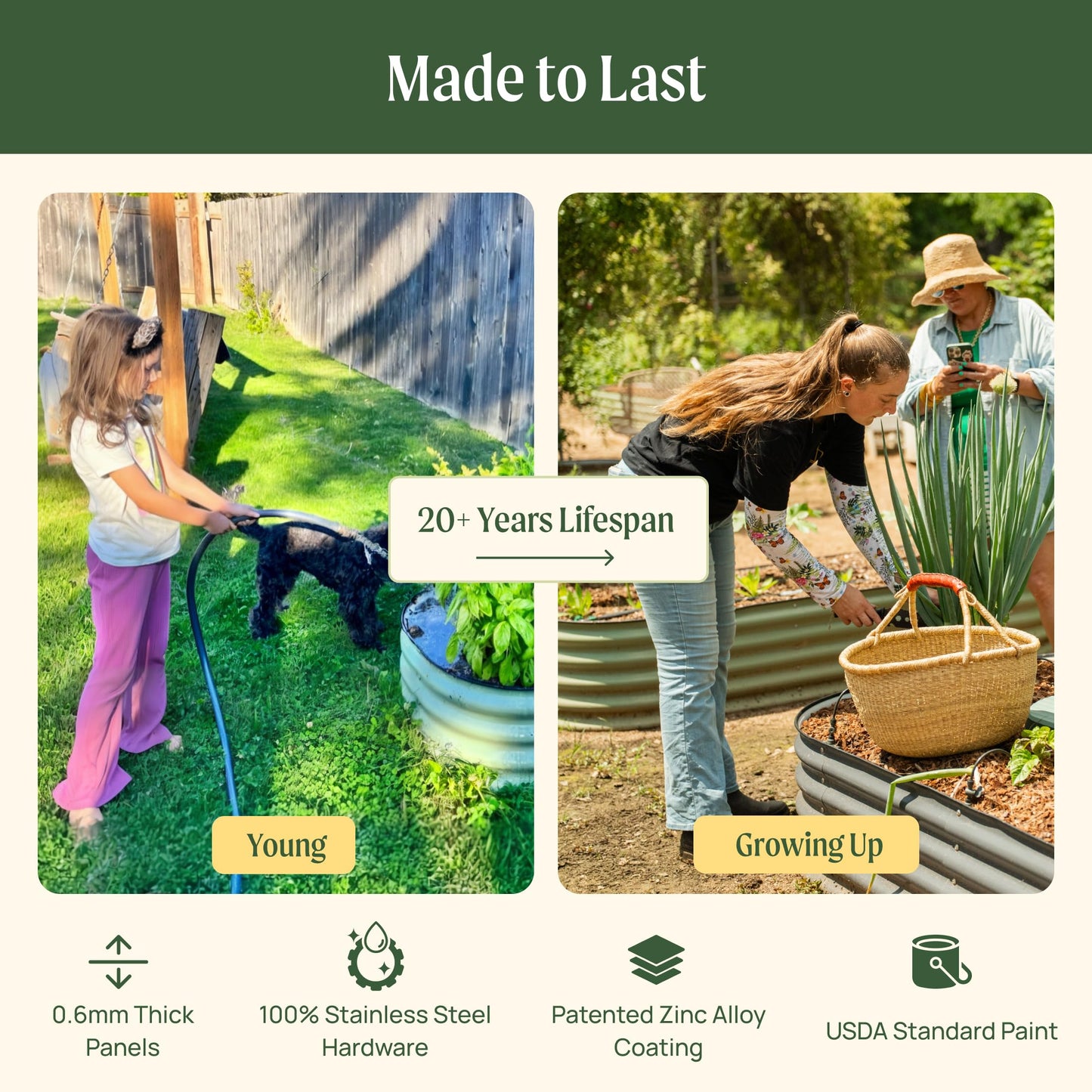 32" Extra Tall Raised Garden Bed Kits, 2 x 8 x 2.7ft Raised Planter Box Outdoor, 3.5 x 6.5 x 2.7ft Deep Root 9 in 1 Modular Metal Raised Beds for Gardening Vegetables Flowers Fruits - Sky Blue