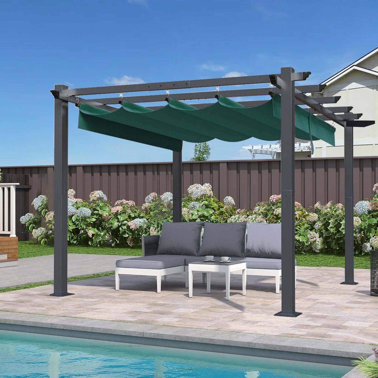 SCOCANOPY Replacement Cover Compatible with Home Depot Hampton Bay Pergola # GFM00467F,GFM00469A,(Forest Green)