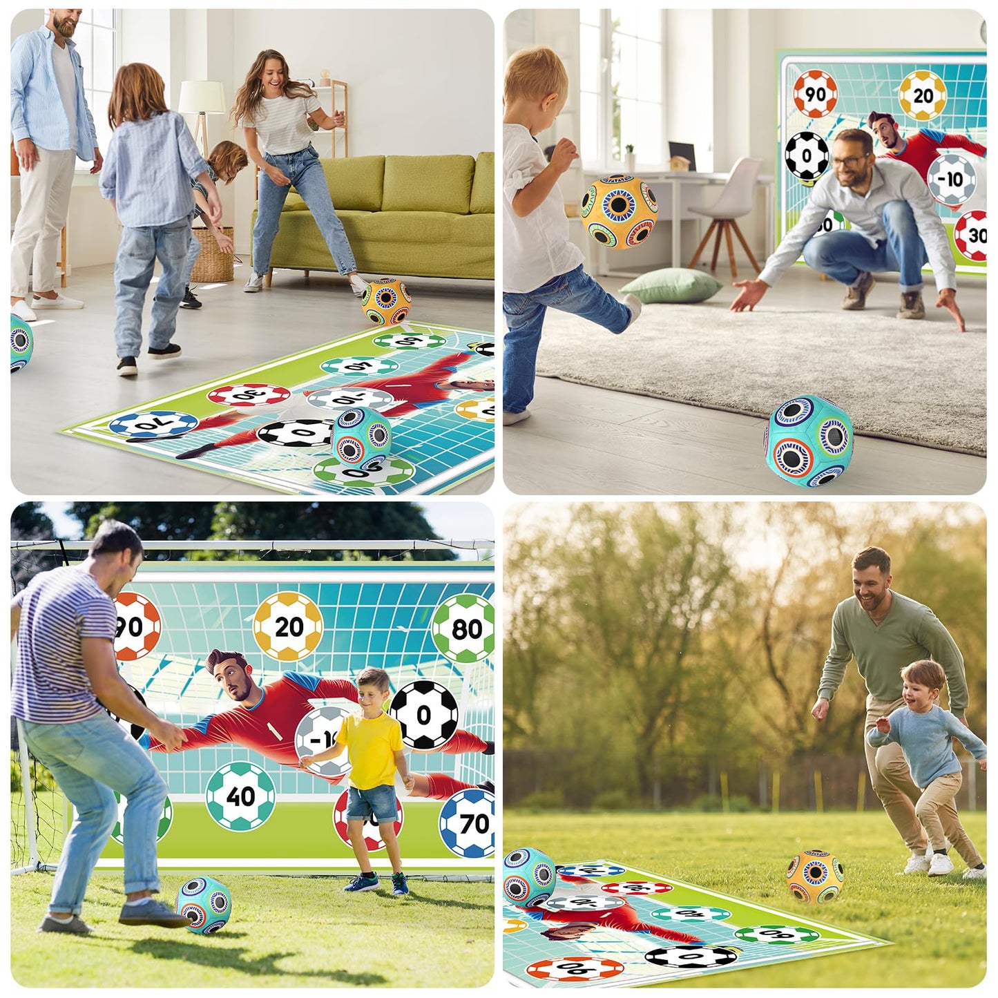 𝗫𝗔𝗪𝗔𝗖𝗔𝗛 Toy Soccer Ball Game Set for Kids ages 3-6, Indoor Outdoor Backyard Toss Soccer with 2 Sticky Balls & Foldable Fabric Goals, Football Sports Toy Gifts for 3 4 5 6 Years Old Boys Girls
