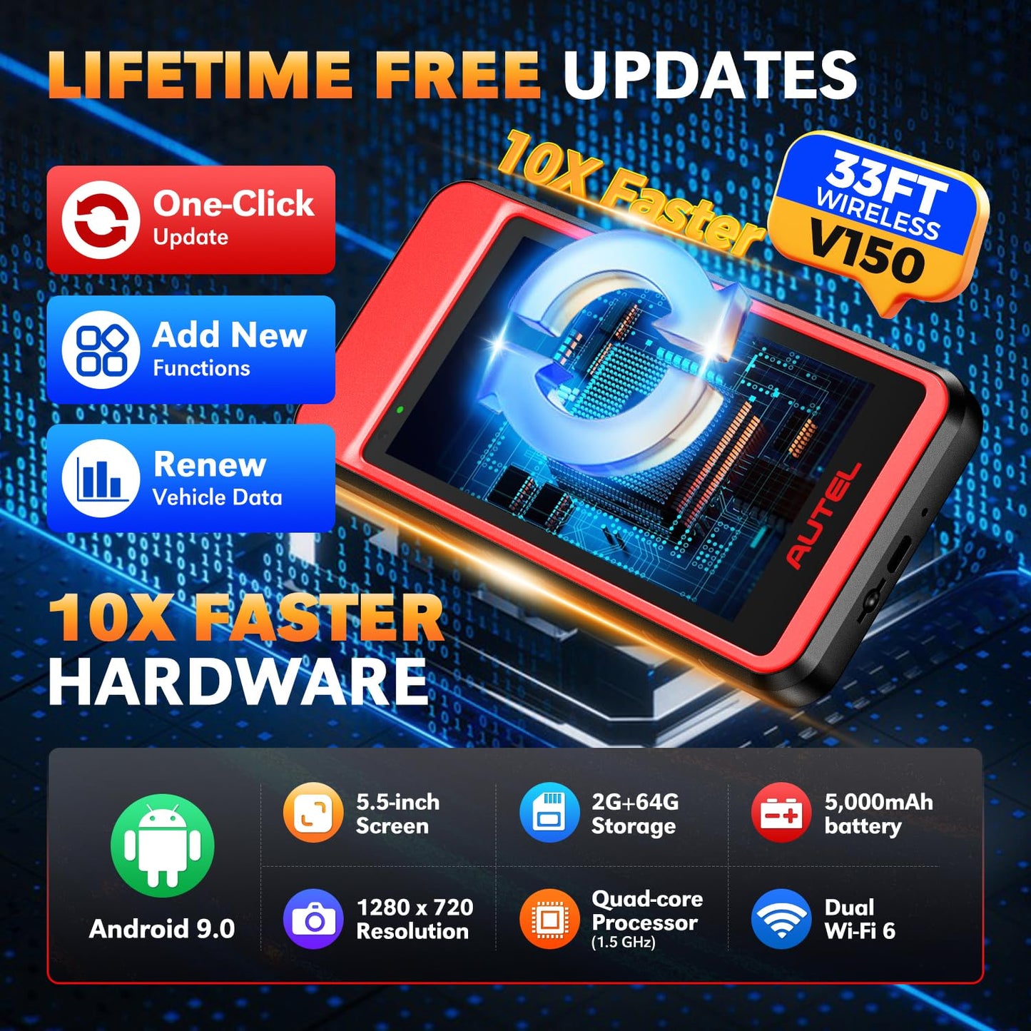 Autel MD909 PRO MaxiDiag OBD2 Scanner, 2026 MD909PRO BT Lite of MaxiCOM MK808S MX808S MK900, CAN FD, All System Diagnostic Tool, Up of MD906 PRO MD808 MD806, 11 Service, Battery Test, Free Update, FCA