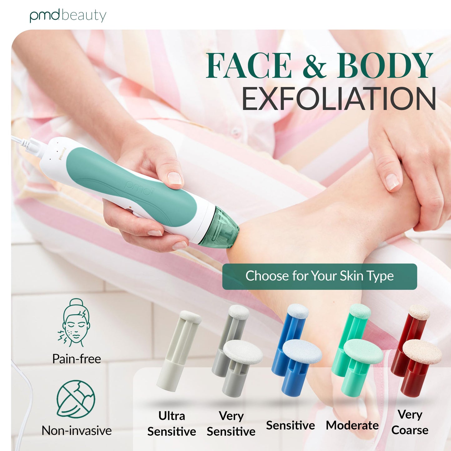 PMD Personal Microderm Pro - At-Home Microdermabrasion Machine with Kit for Face & Body - Exfoliating Crystals and Vacuum Suction for Fresh and Radiant Skin - High & Low Speed Options