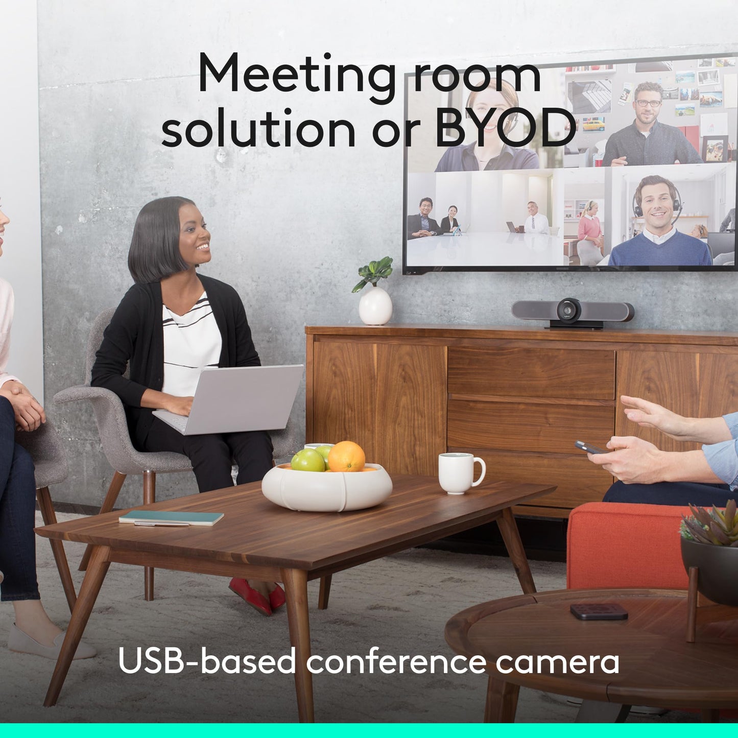 Logitech MeetUp Video Conferencing System, Ultra HD 4K/1080p/720p, 3 Microphones/Adjustable Speakers, Wide Field of View 120°, PC/Mac/Laptop/MacBook/Tablet - Black