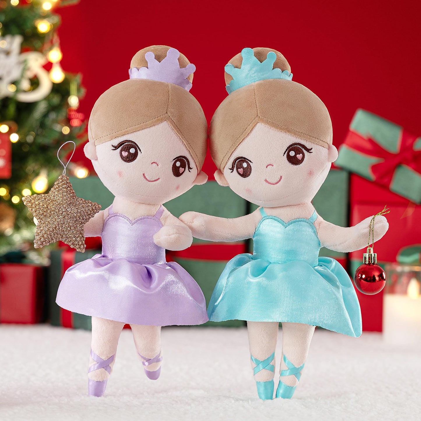 Gloveleya Baby Girl Gifts Dolls Soft Plush Toy Ballet Girl Doll Pale Purple