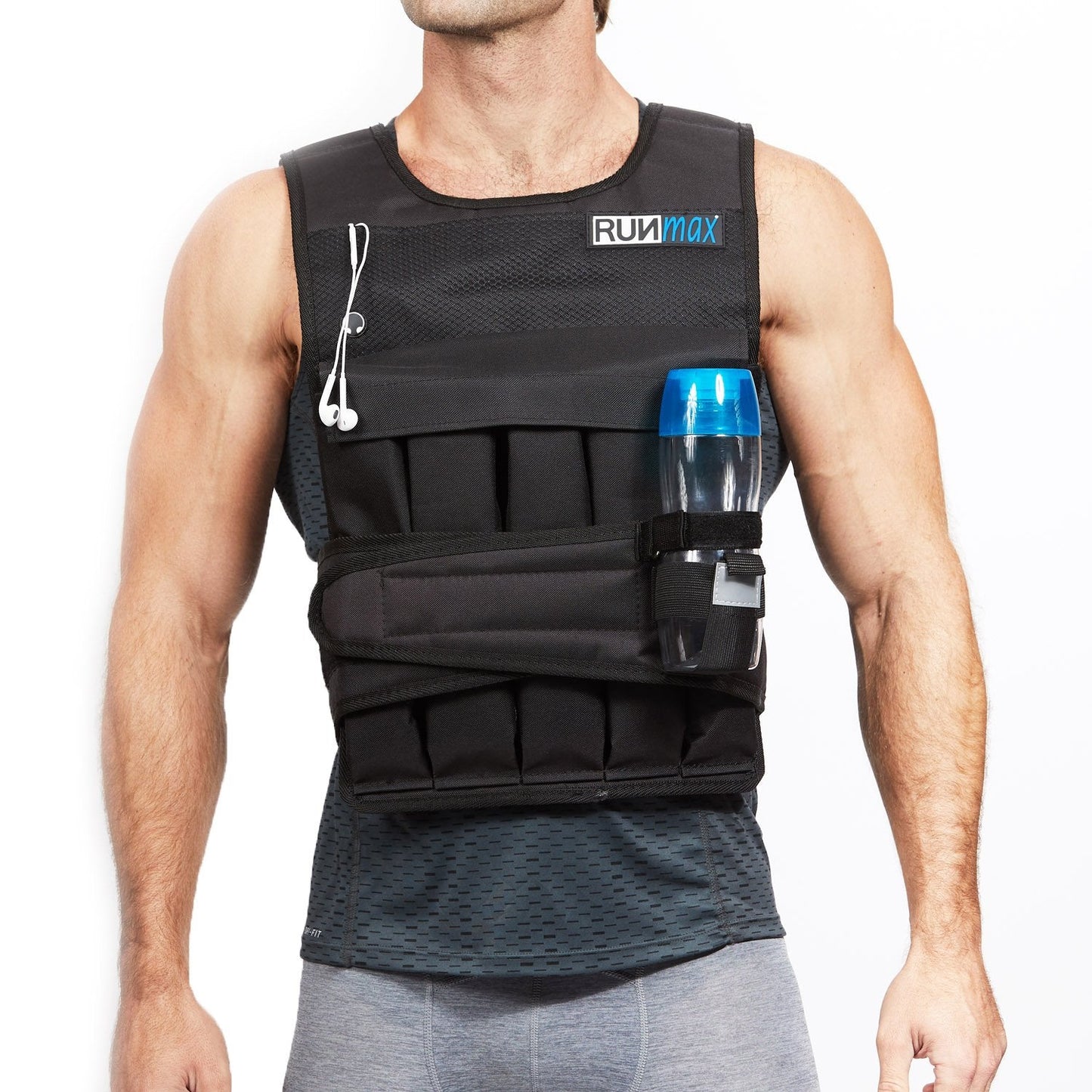 RUNMax Weighted Vest, 6lb/8lb/10lb/12lb/16lb/20lb/40lb/50lb/60lb/50lb/60lb/80lb/100lb/120lb/150lb Weight Vest for Workout, Strength Training, Running, Fitness, Muscle Building, Weight Loss, Weightlifting