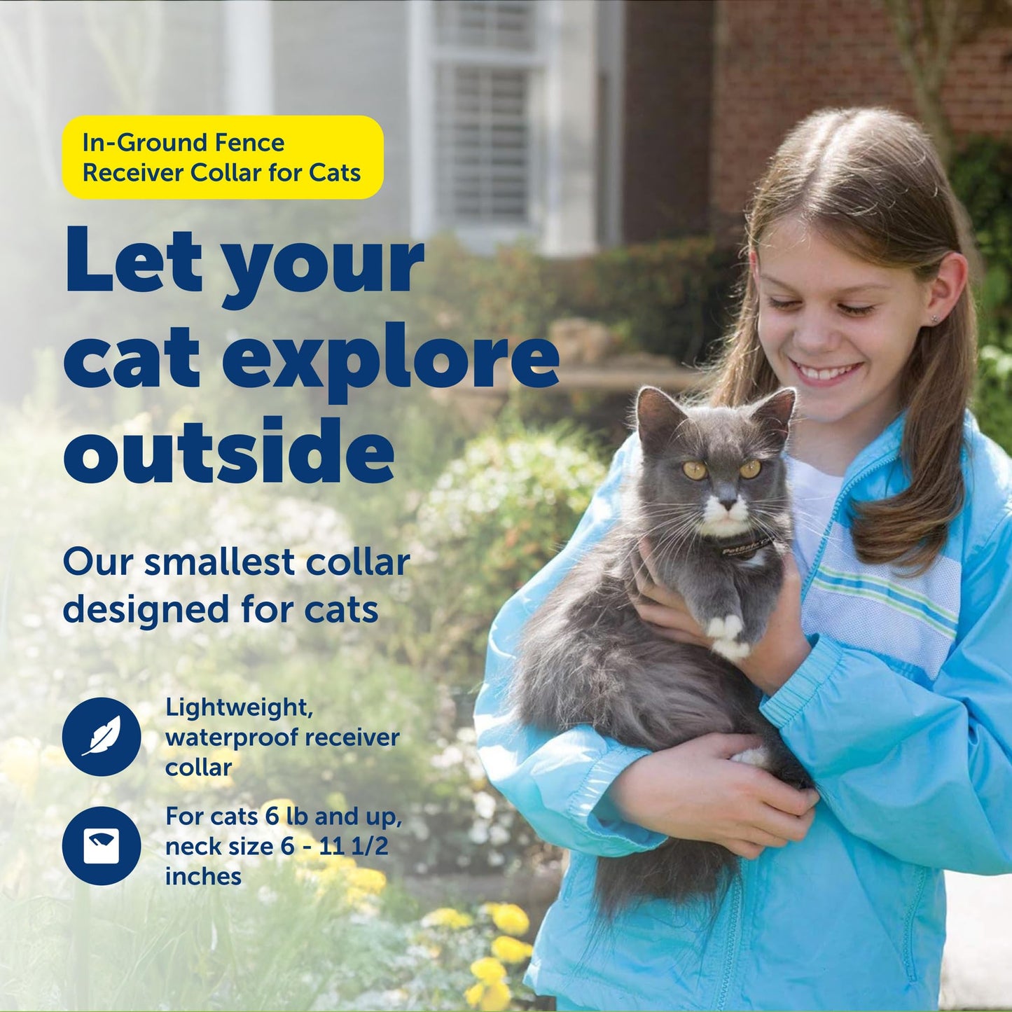 PetSafe In-Ground Fence Receiver Collar for Cats - Waterproof & Battery-Operated Adjustable Invisible Perimeter Training Collar - for Cats Older Than 6 Months, Weighing Over 6 lbs