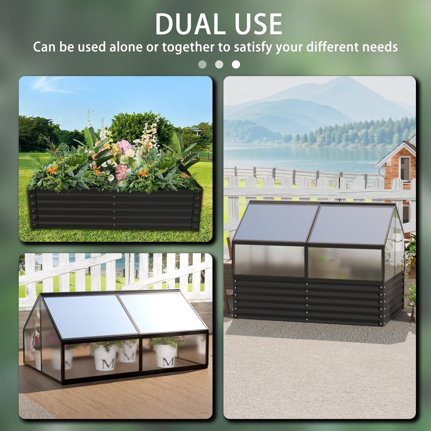 Raised Garden Bed with Greenhouse Cover, 68.7"x45"x51.5" Large Elevated Planter Box, Mini Greenhouse, Outdoor Standing Garden Bed for Vegetables, Herbs, Flowers on Patio, Balcony, Backyard