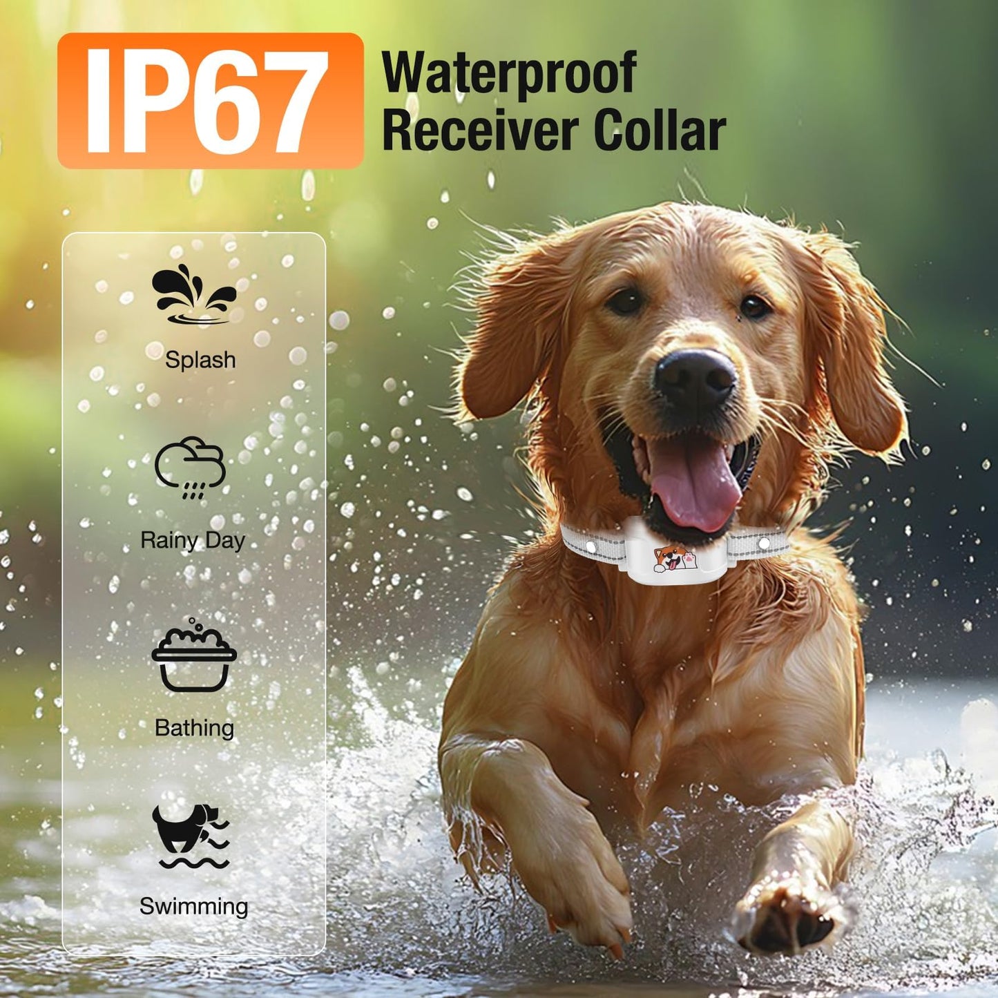 UJQW GPS + Wireless Dog Fence & Training Collar – No Subscription, App Geo-Fence 3280ft, 60-164ft Bluetooth Training, 3 Correction Modes, Auto Sleep/Wake, 7-Day Battery, 3-Dog Support (White)