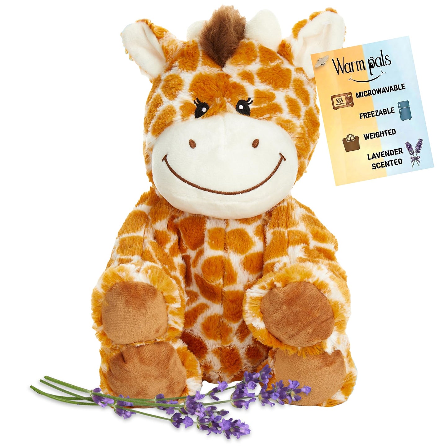 Flirty Giraffe - Microwavable & Weighted Plush Stuffed Animal - Heated Plushie for Warmth - Cute, Soft, Cozy Toy for Adults & Children (Boys, Girls, & Toddlers) by Warm Pals