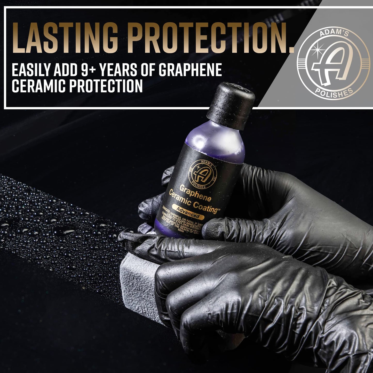 Adam's Advanced Graphene Ceramic Coating (Complete Kit) - 10H Graphene Coating for Auto Detailing, 9+ Years of Car Protection & Patented UV Technology