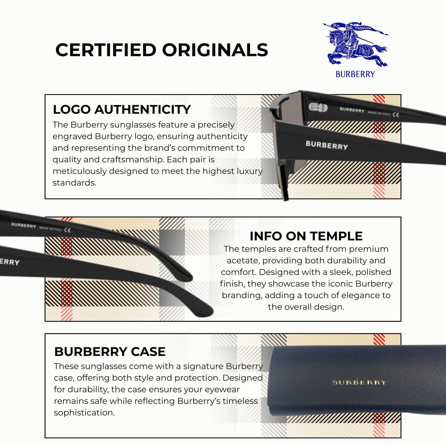 BURBERRY BE4291 Rectangle Shape Nylon Sunglasses with Luxury Eyewear Kit