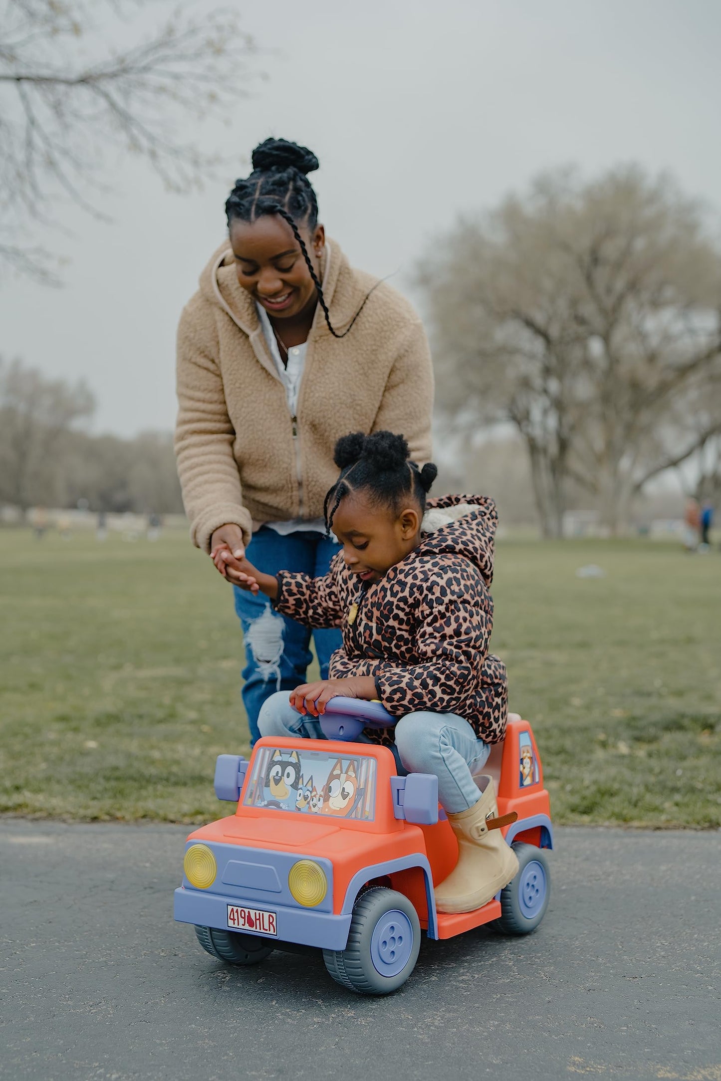 Bluey 6V Ride On Car for Toddlers - Interactive Electric Car for Kids with Sound Effects & Music, Riding Toy for Boys & Girls, Includes 6V Rechargeable Battery & Charger