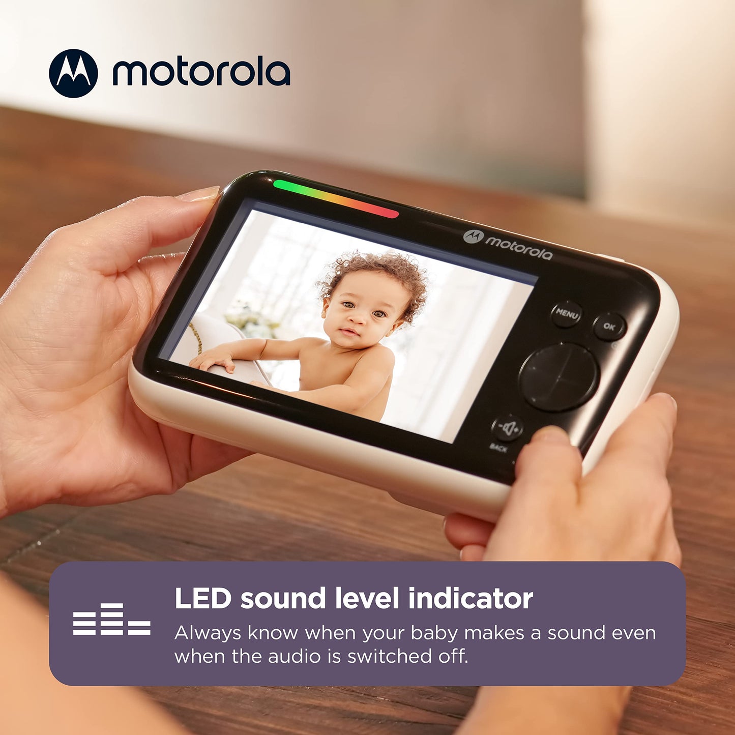 Motorola Nursery PIP1510 Connect Baby Monitor Camera, 5", WiFi, Wall Mount, HD 1080p, 1000ft Range, 2-Way Audio, Pan/Tilt/Zoom, Room Temp, Lullabies