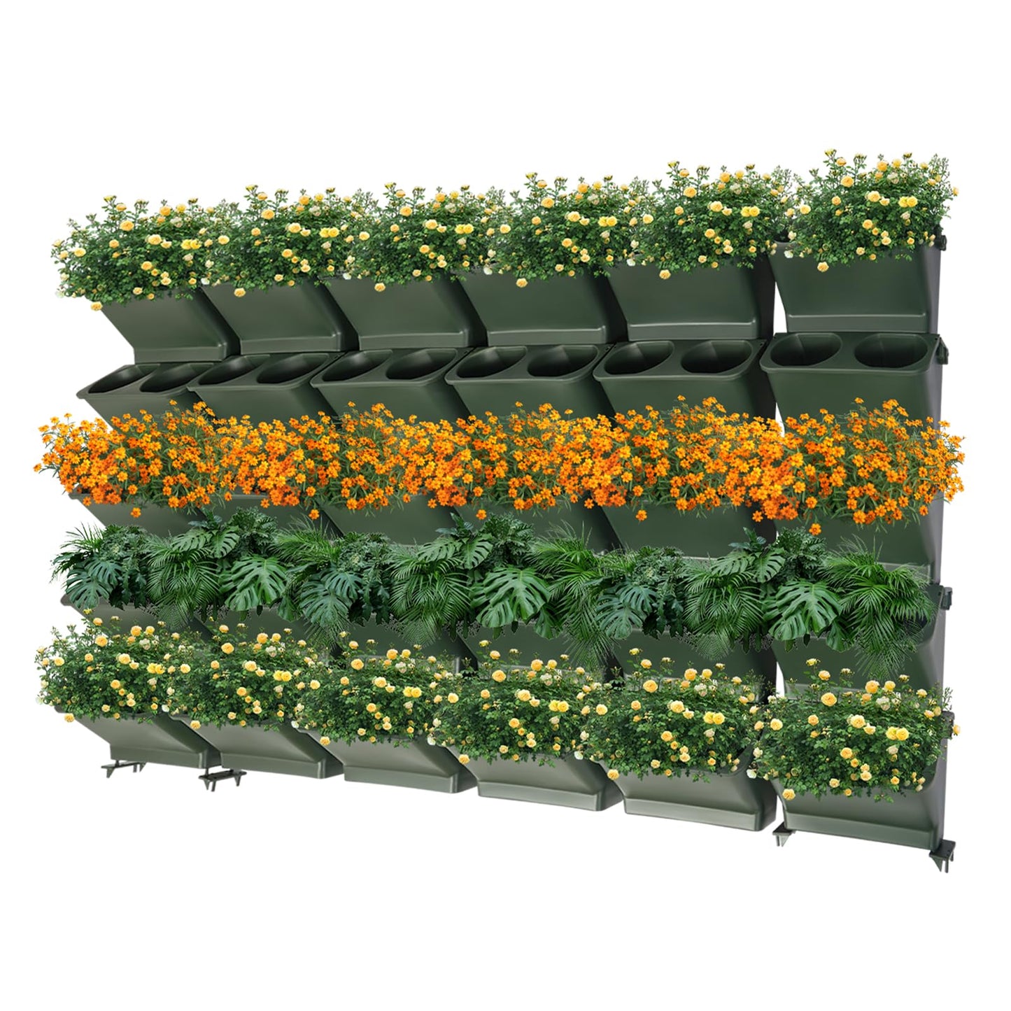 NeNchengLi Living Wall Planter Indoor Outdoor, Vertical Garden Wall Planter 30Pcs Hanging Planter Pots, Wall-Mounted Self Watering Living Wall for Flowers Vegetables Herbs, Auto Drainage