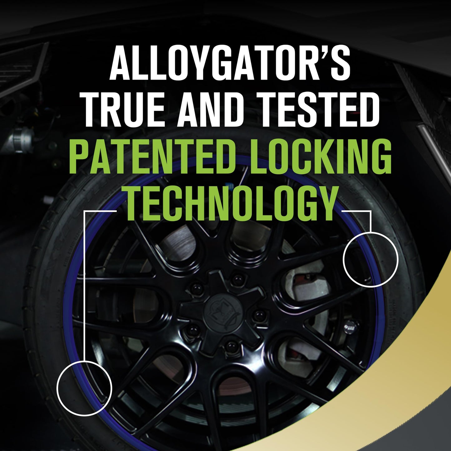 AlloyGator Blue Rim Protector for Car Wheels (Fits 12-24" Wheel Diameter) - Pack of 4 Premium Alloy Wheel Protector to Avoid Scratches & Scuffs - Adhesive Free Curb Rash Rim Protectors