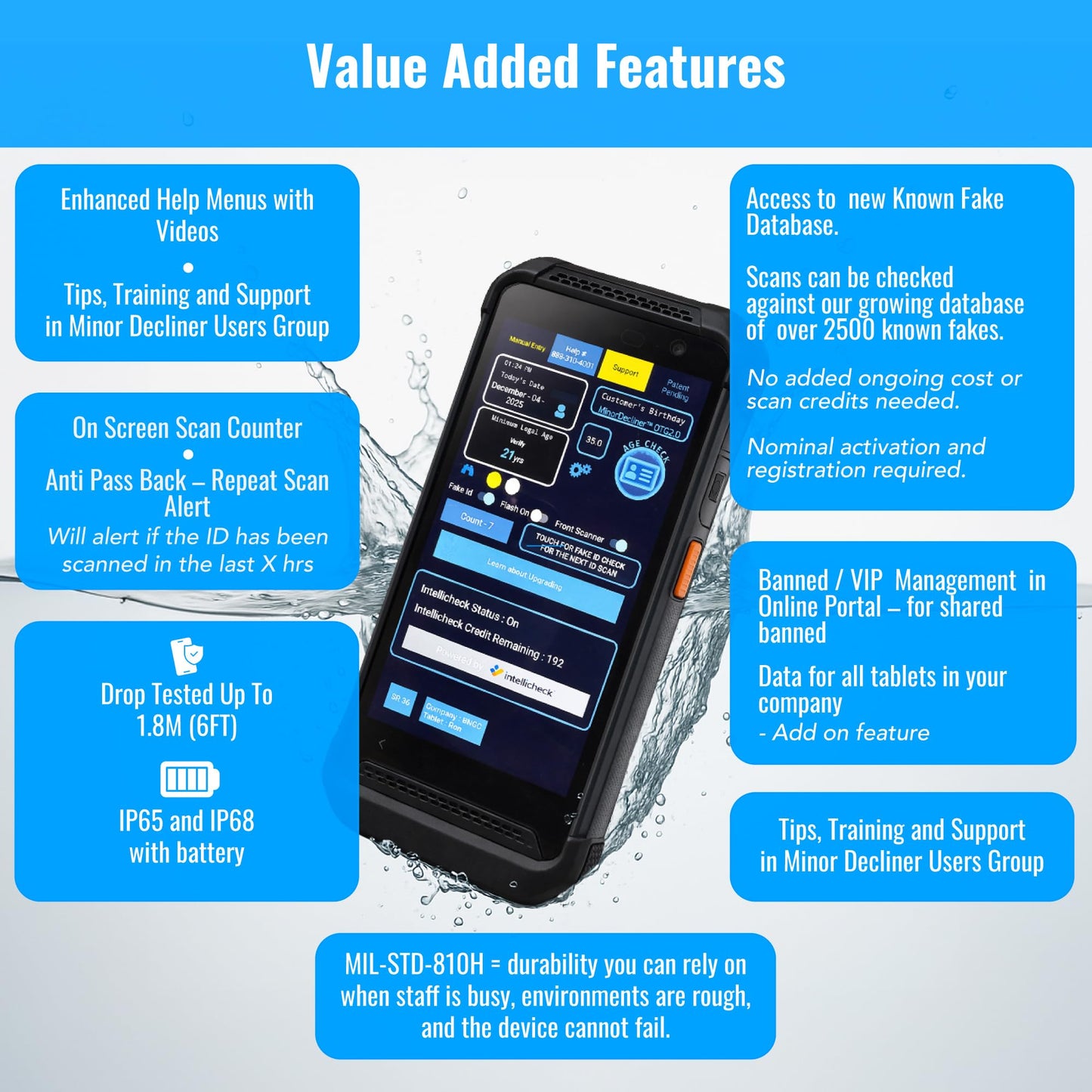 Portable ID & Passport Scanner for Bars, Clubs & Retail | Verifies Age & Expired IDs | Optional Fake ID Detection (Intellicheck) | Works in All 50 States | 2026 Model