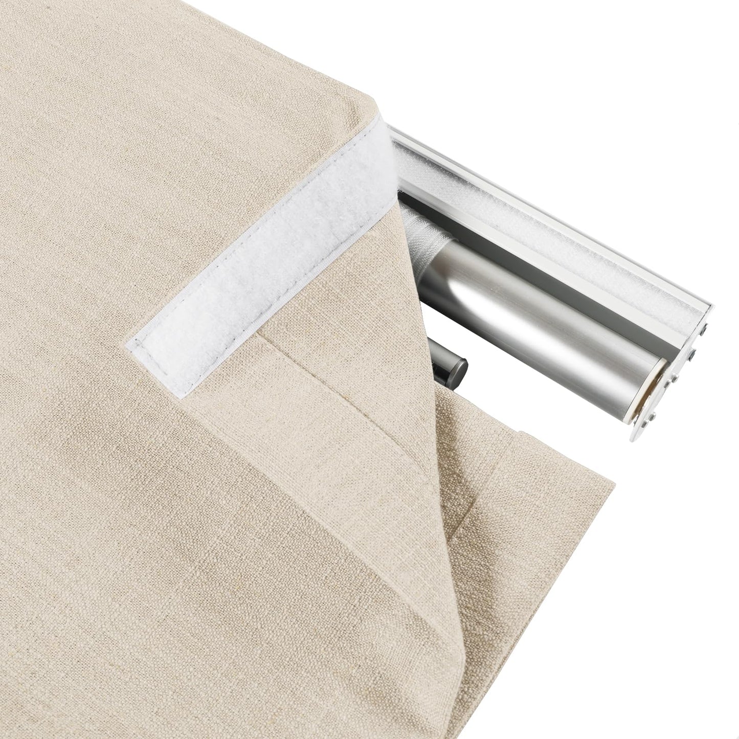TWOPAGES Linen Roman Shades for Windows Custom Cordless Blinds for Indoor Windows,French Doors,Bedroom, Living Room, Bathroom(Sand Beige, Custom Made)