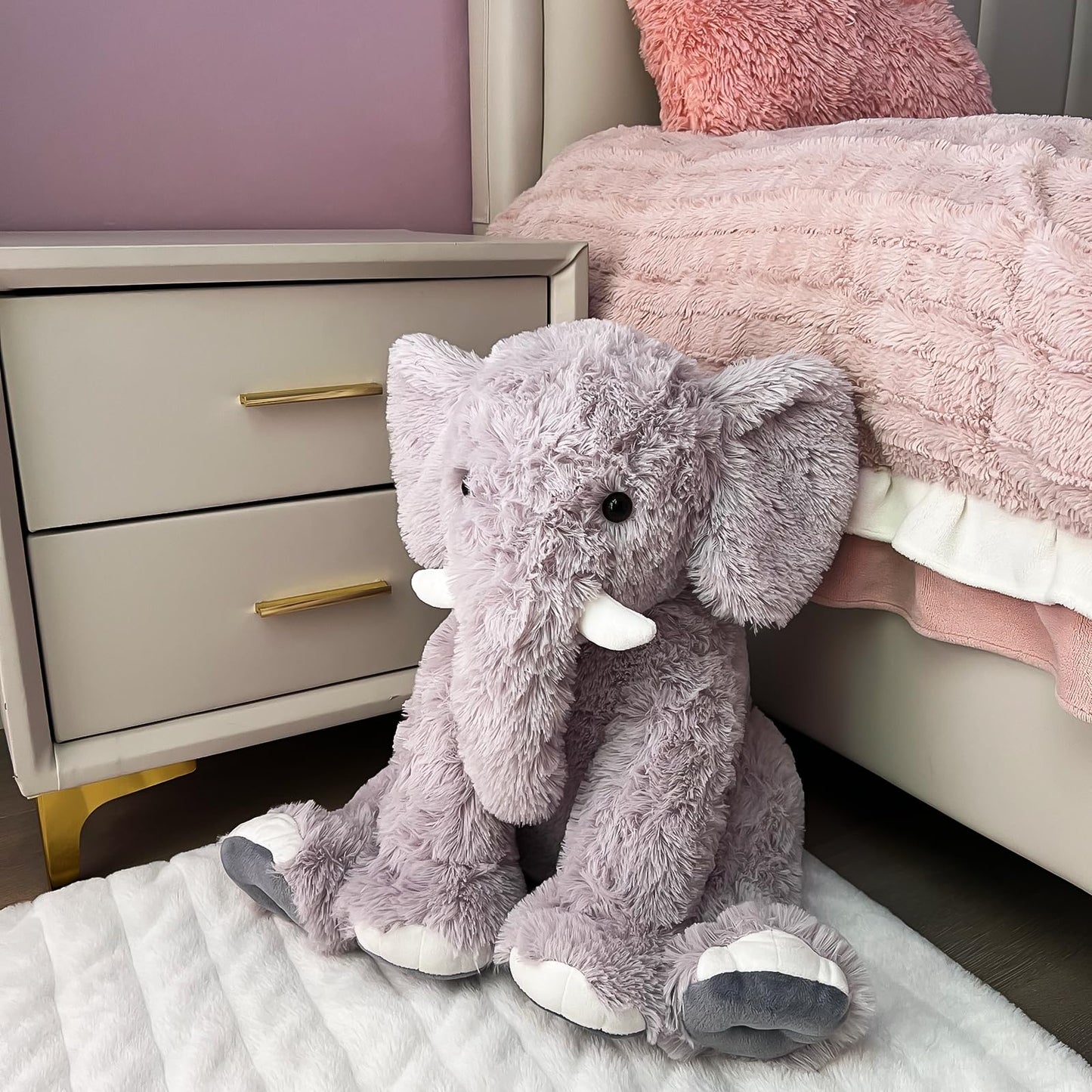 UBABER 19.2 Inch Large Elephant Stuffed Animals,Clever Elephant Plush Toy for Kids, for Girls and Women,Super Soft Room Decoration(Gray).