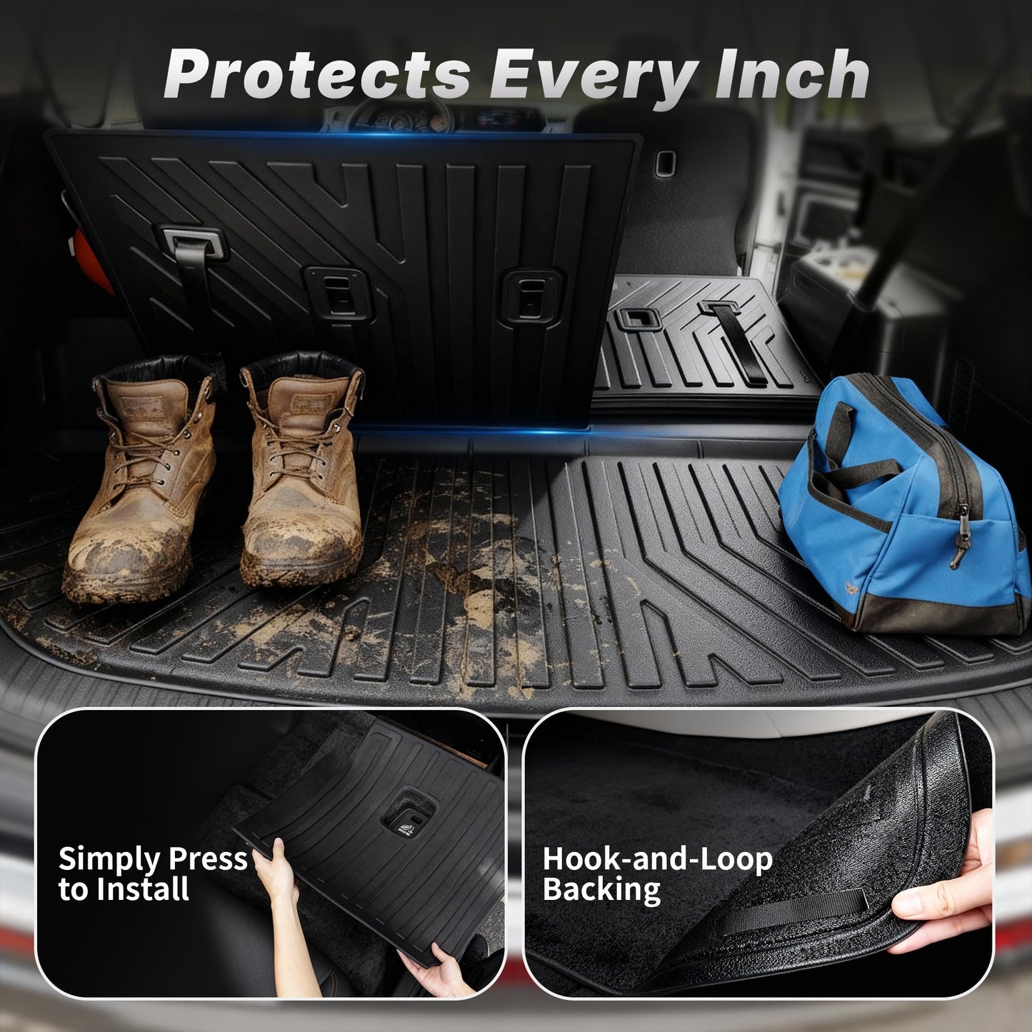 OEDRO Floor Mats Set Fits for 2026 2025-2021 Kia Sorento 6&7 Seats Gas Model(Not for Hybrid) Cargo Mat Back Seat Cover 2025 Sorento Automotive Accessories (Trunk Mat with Backrest Mat+Floor Mats)