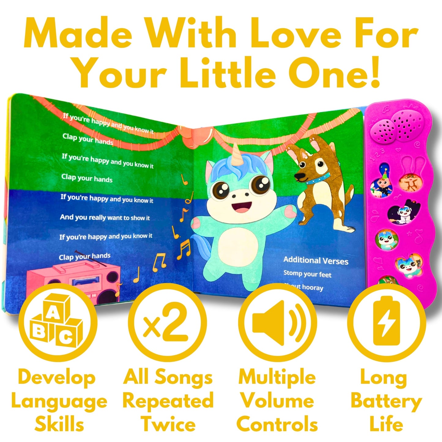 Astro Learns English Children's Songs — Musical Toys & Interactive Sound Board Books for Toddlers 1-3, Singing & Nursery Rhymes for Babies, Educational Talking Musical Toy, Sing Along Songs