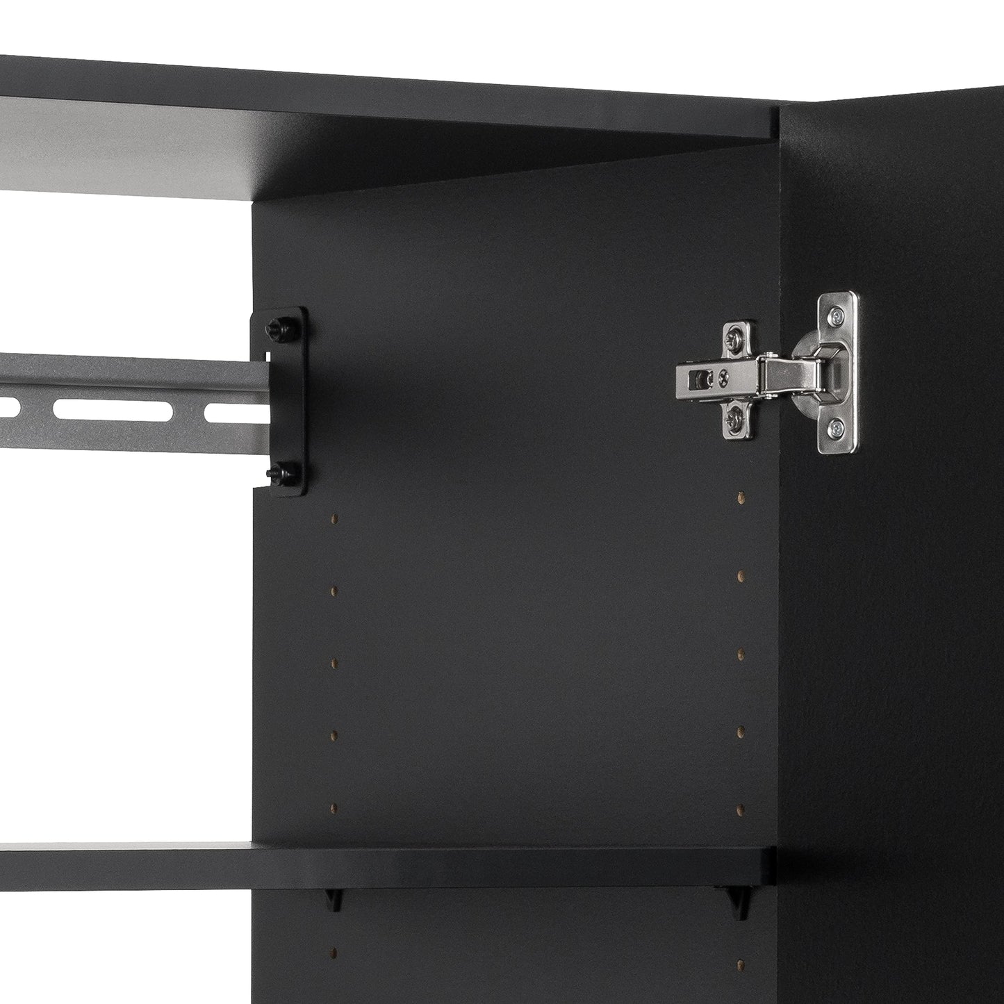 Prepac HangUps 30" Upper Garage Cabinet, Bathroom Cabinet Wall Mount, Ideal for Garage, Kitchen and Laundry Organization 30" W x 24" H x 16" D, Black