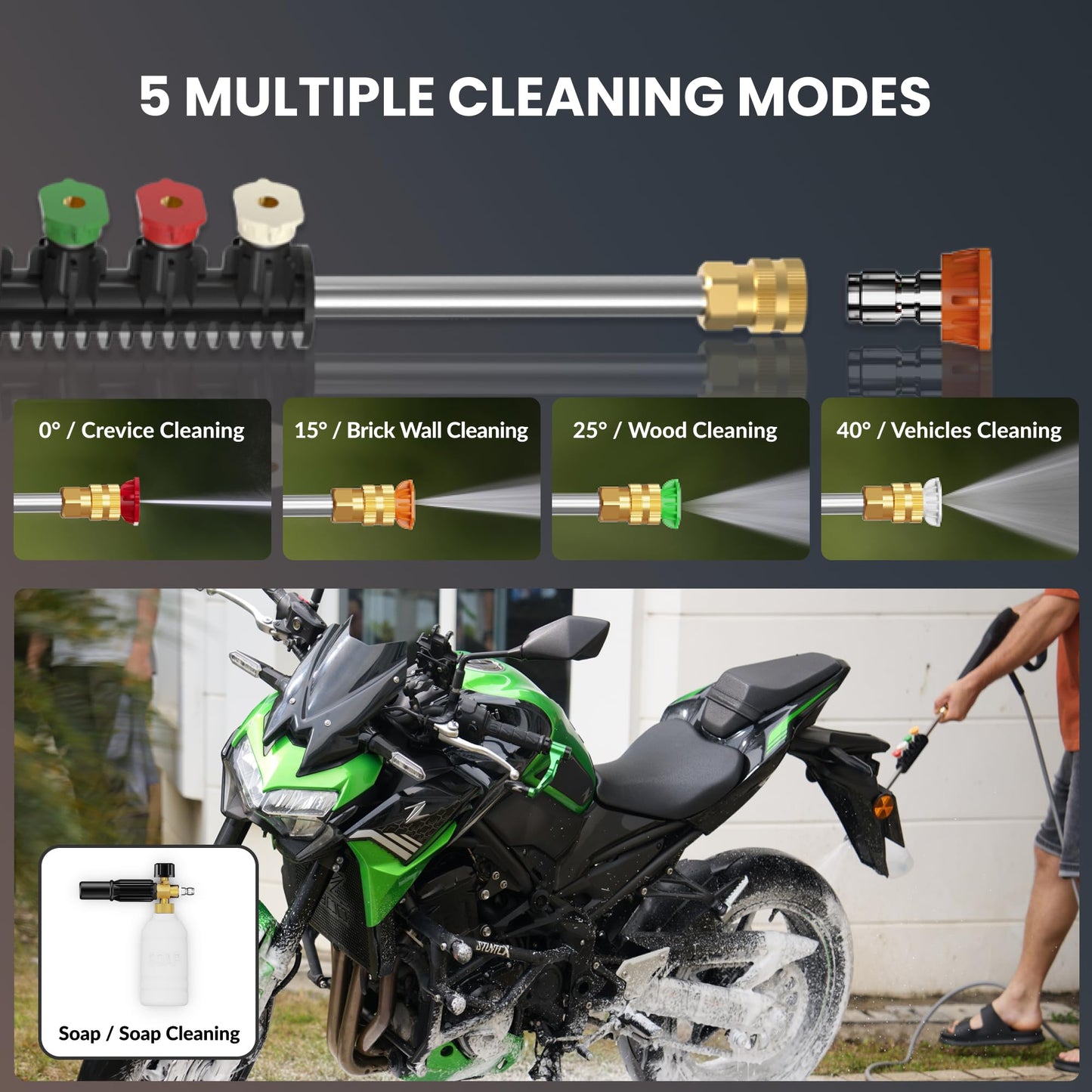 Giraffe Tools Grandfalls Retractable Wall Mount Pressure Washer Plus, Electric Power Washer with 100ft Pressure Hose, Max 2900PSI 2.2 GPM, Automatic Rewind, Any Length Lock, Dark Silver